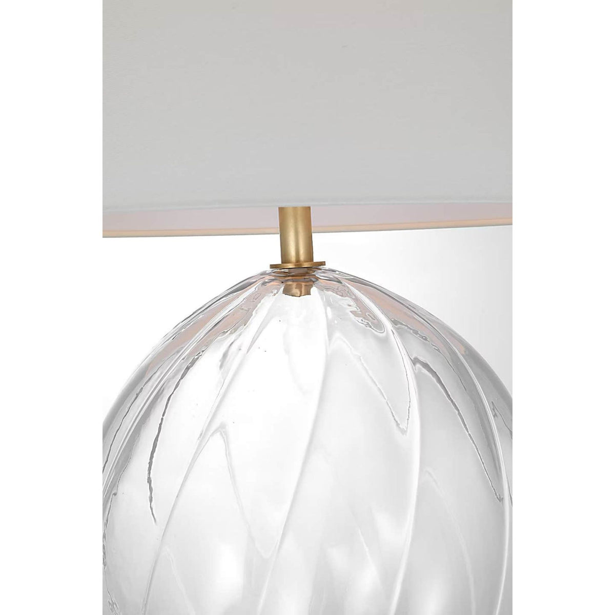 Julie Neill Talia Medium Table Lamp in Clear Glass with Linen Shade W19" x H29.25"