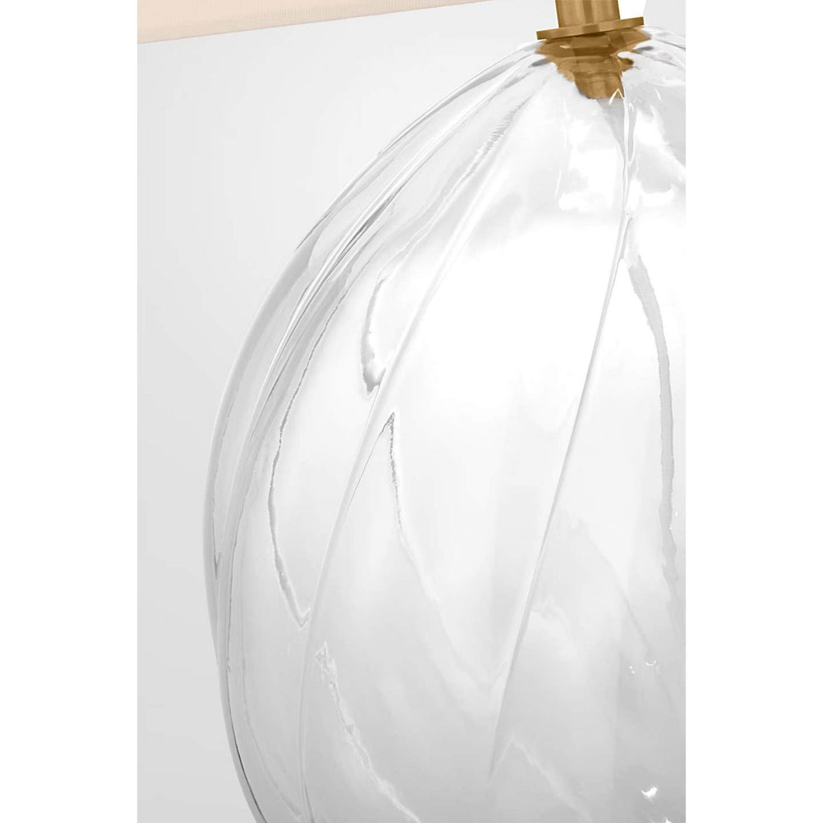 Julie Neill Talia Medium Table Lamp in Clear Glass with Linen Shade W19" x H29.25"