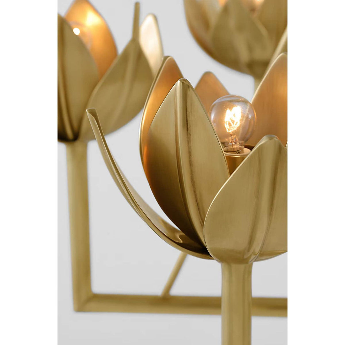 Julie Neill Alberto Small Low Ceiling Chandelier in Antique-Burnished Brass W28.75" x H27"