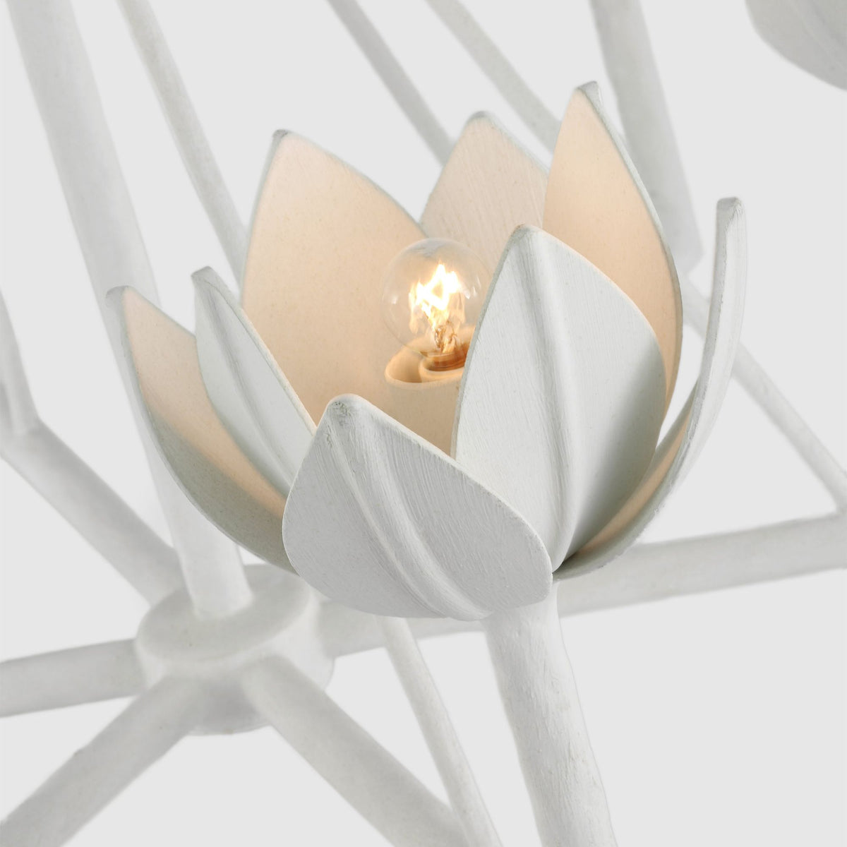 Julie Neill Alberto Small Low Ceiling Chandelier in Plaster White W28.75" x H27"