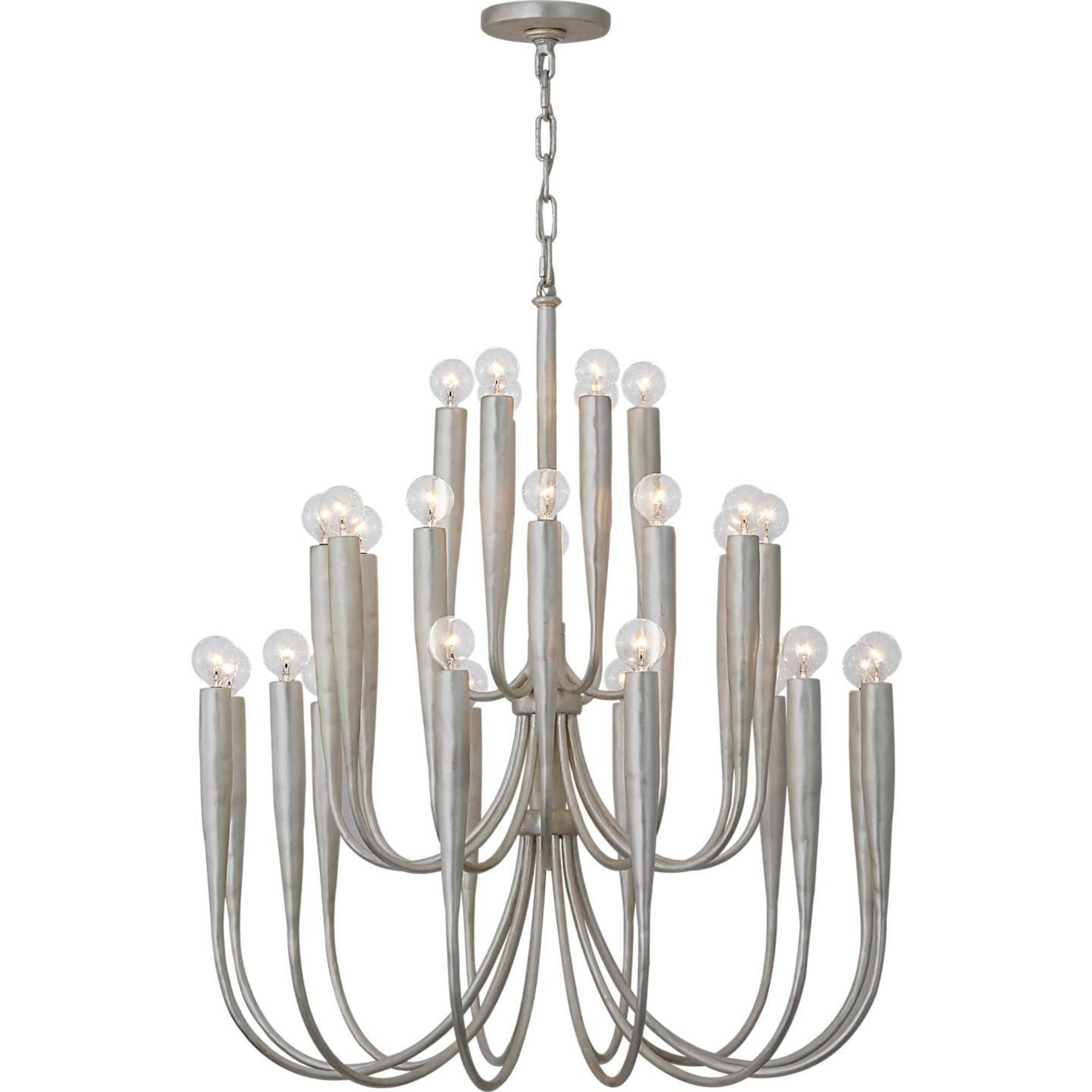 Julie Neill Acadia 30" Medium Chandelier in Burnished Silver Leaf W30" x H34"