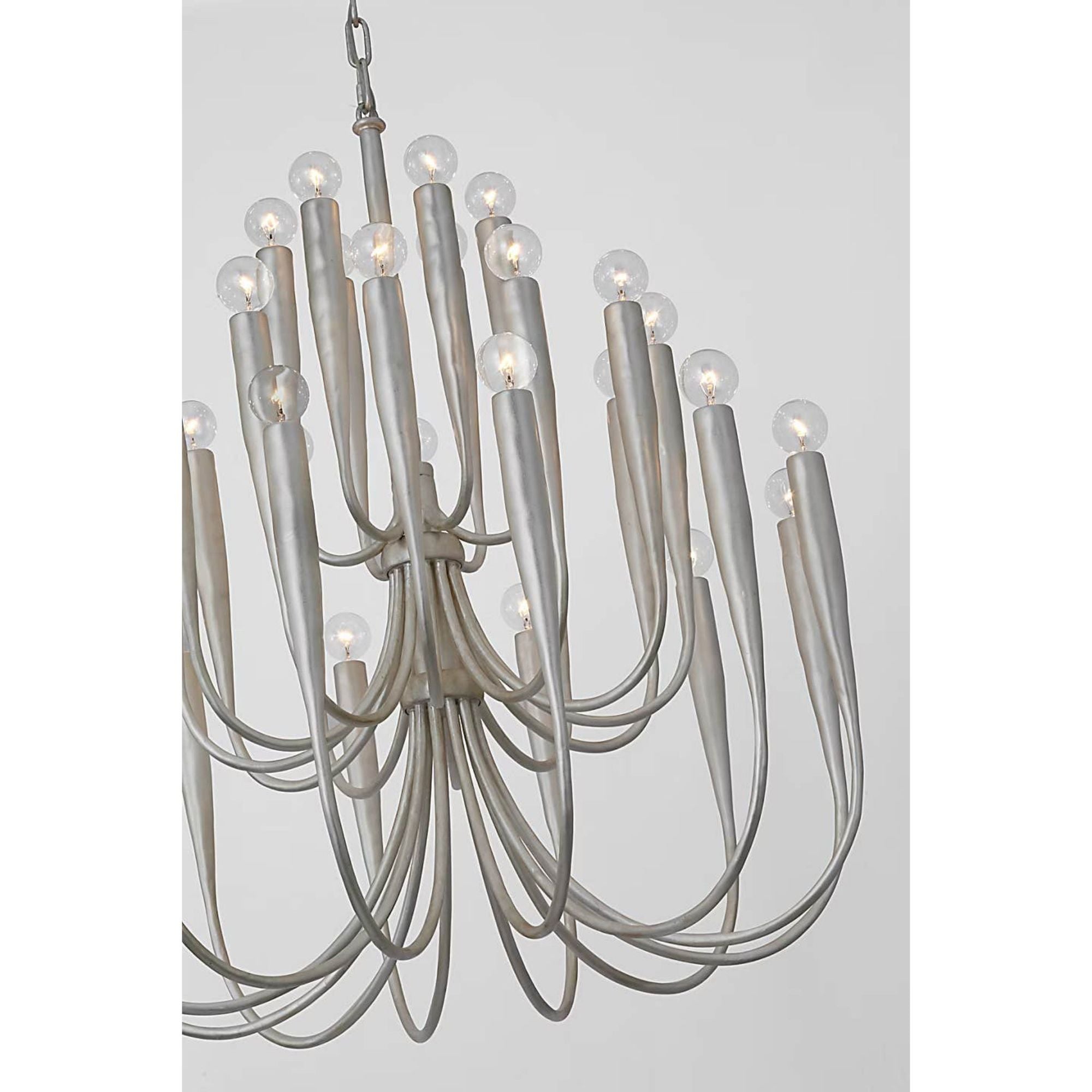 Julie Neill Acadia 30" Medium Chandelier in Burnished Silver Leaf W30" x H34"