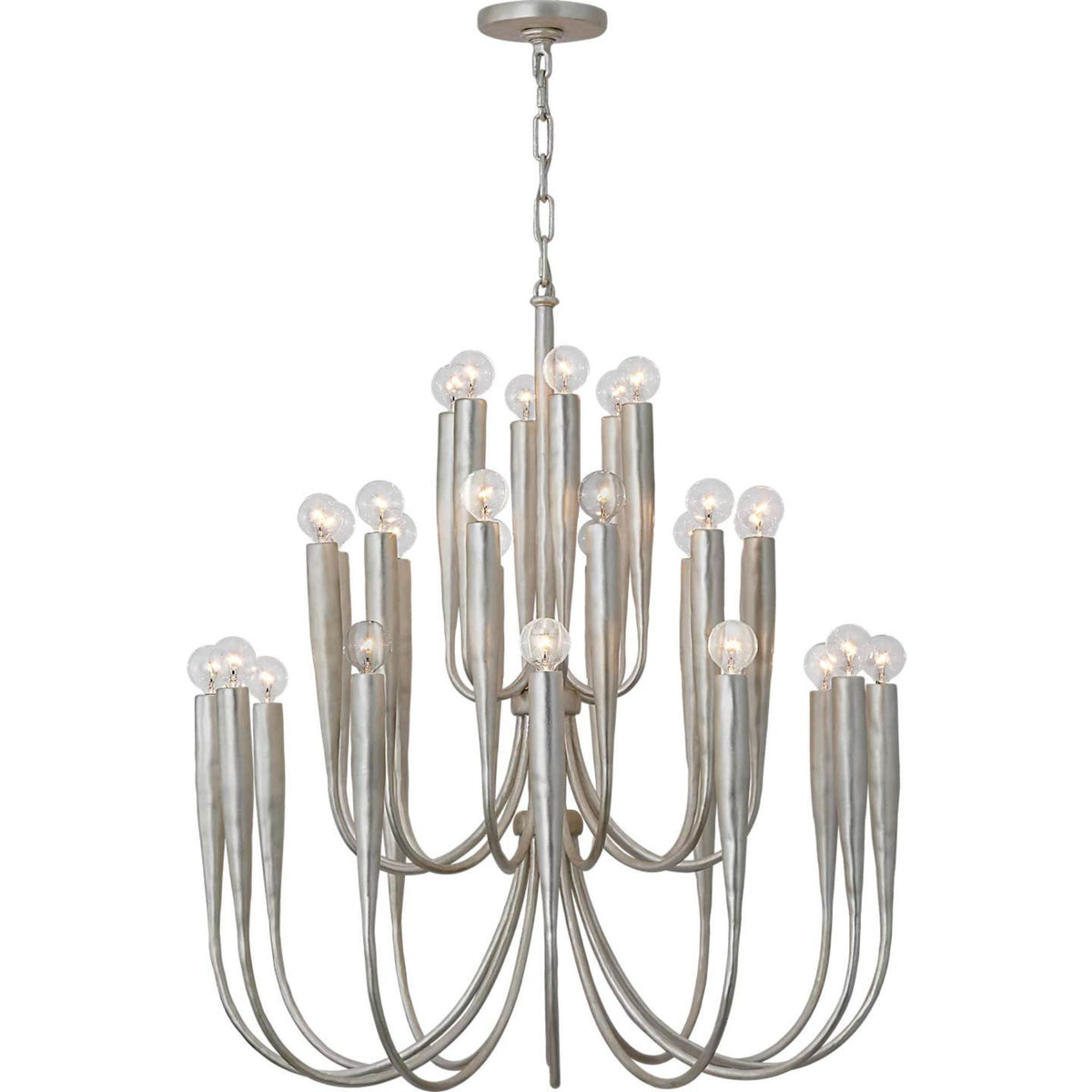 Julie Neill Acadia 30" Medium Chandelier in Burnished Silver Leaf W30" x H34"