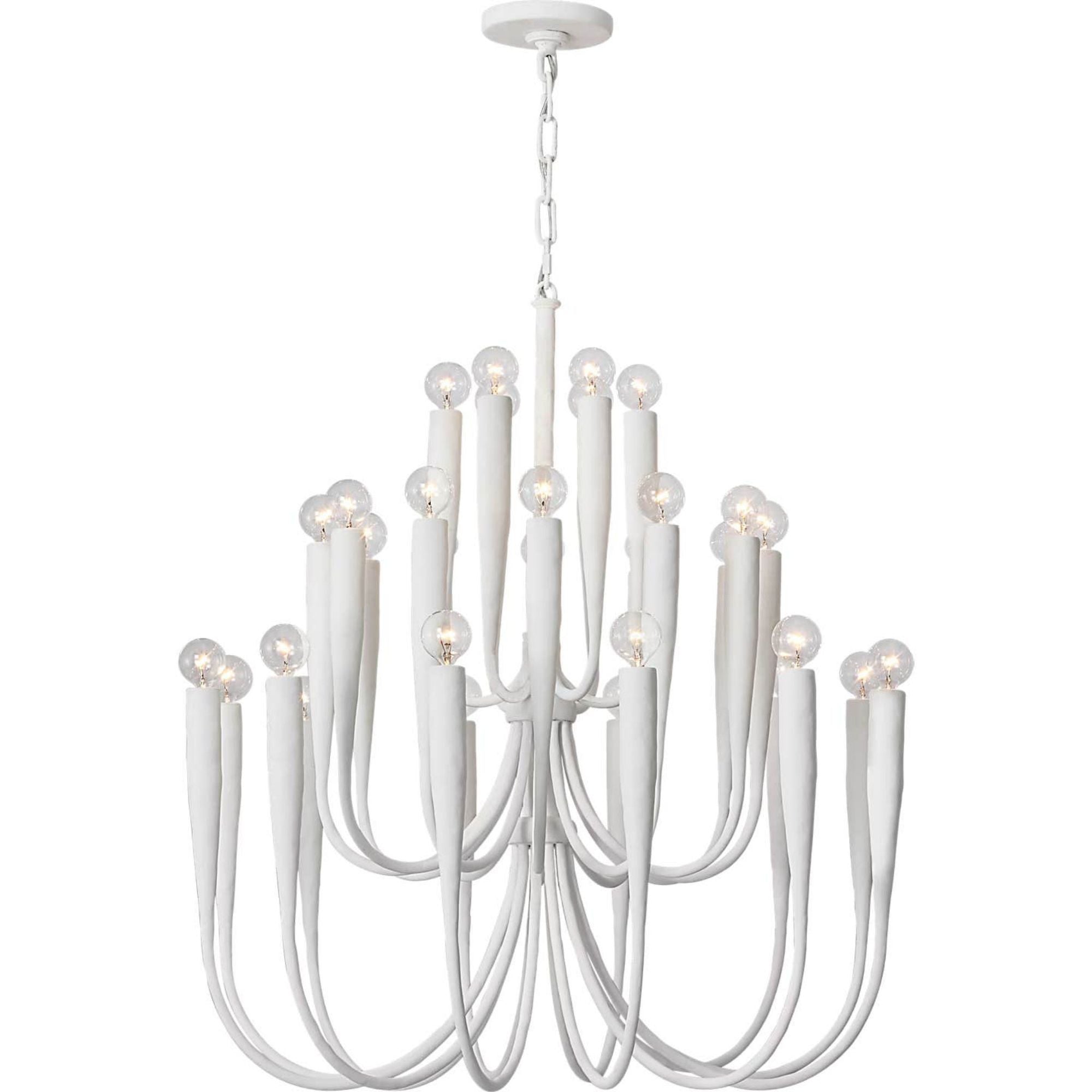 Julie Neill Acadia 30" Medium Chandelier in Plaster White W30" x H34"