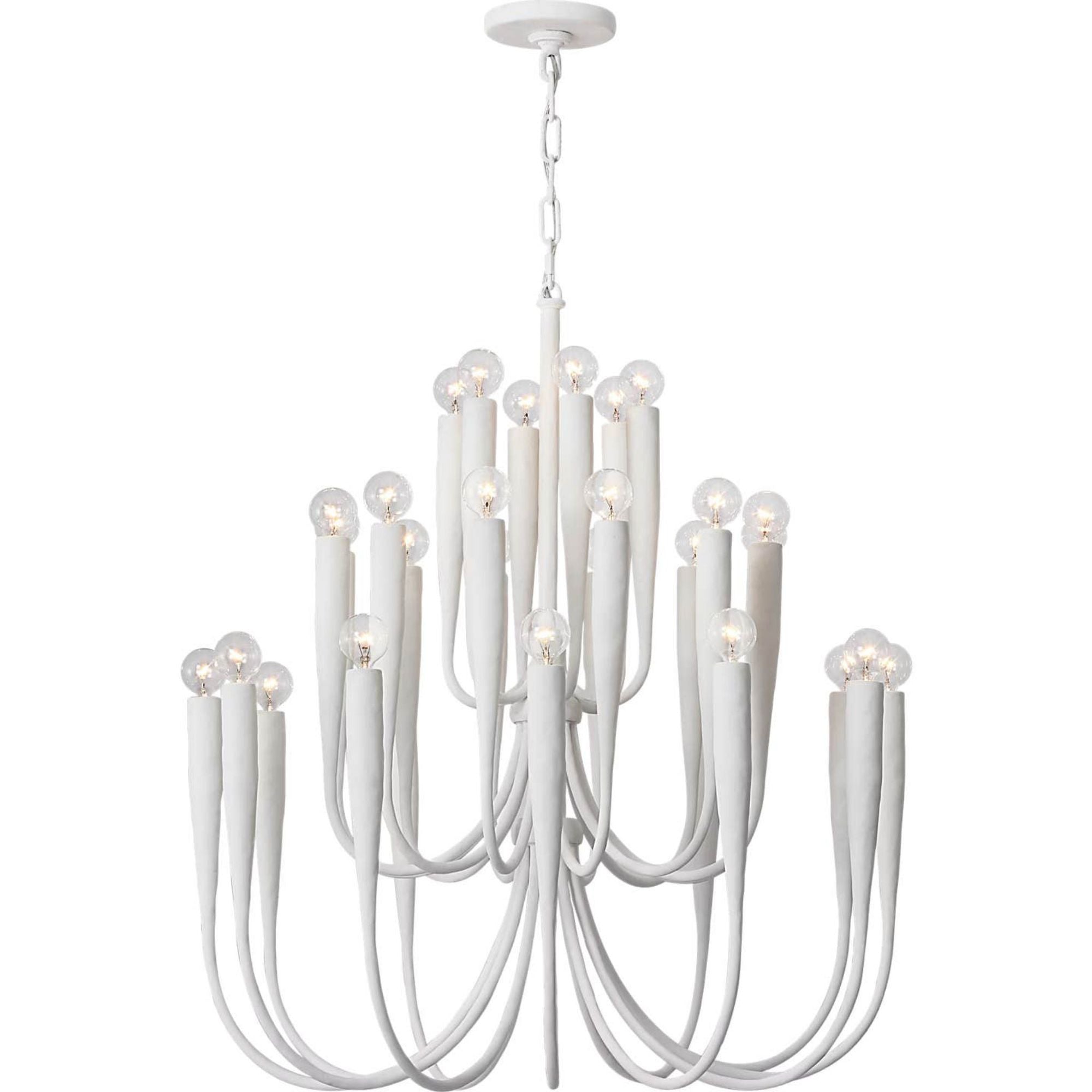 Julie Neill Acadia 30" Medium Chandelier in Plaster White W30" x H34"