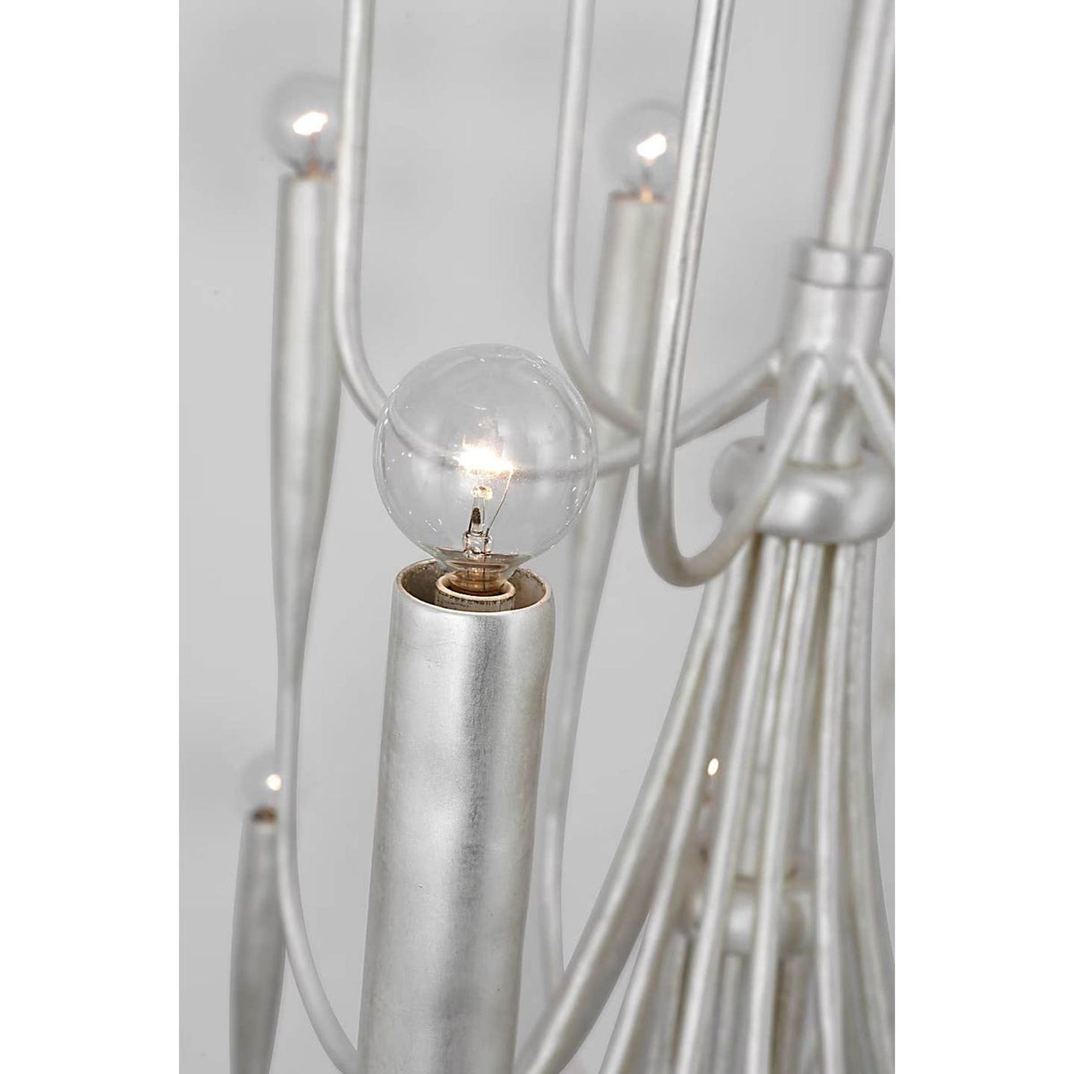 Julie Neill Acadia 52" Grande Chandelier in Burnished Silver Leaf W52" x H67"