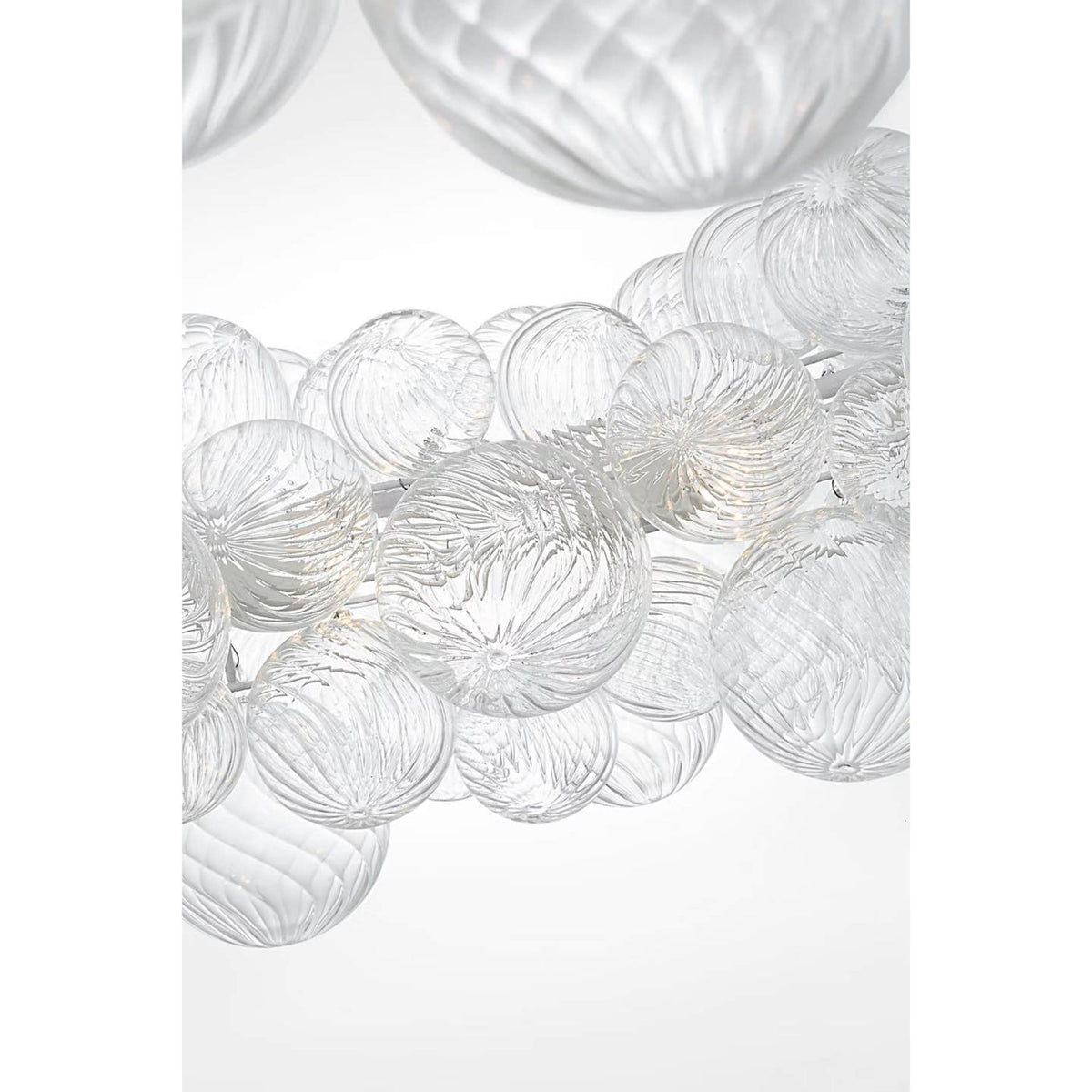 Julie Neill Talia 63" Ring Chandelier in Plaster White and Clear Swirled Glass W63" x H38.5"