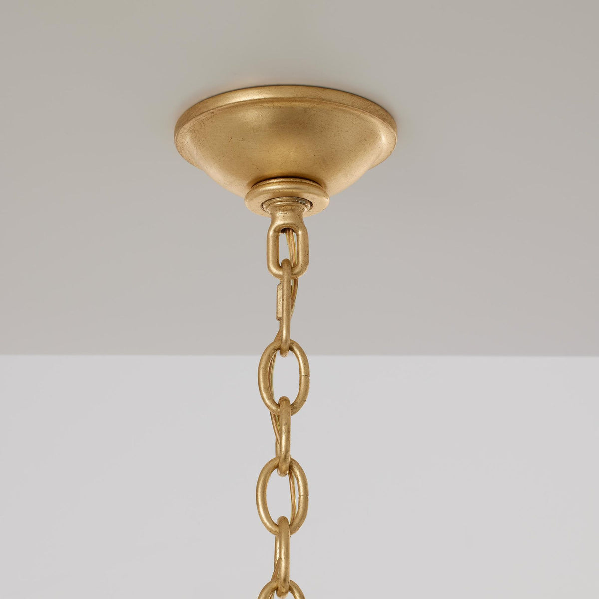Julie Neill Talia Large Chandelier in Gild and Clear Swirled Glass W33" x H24"
