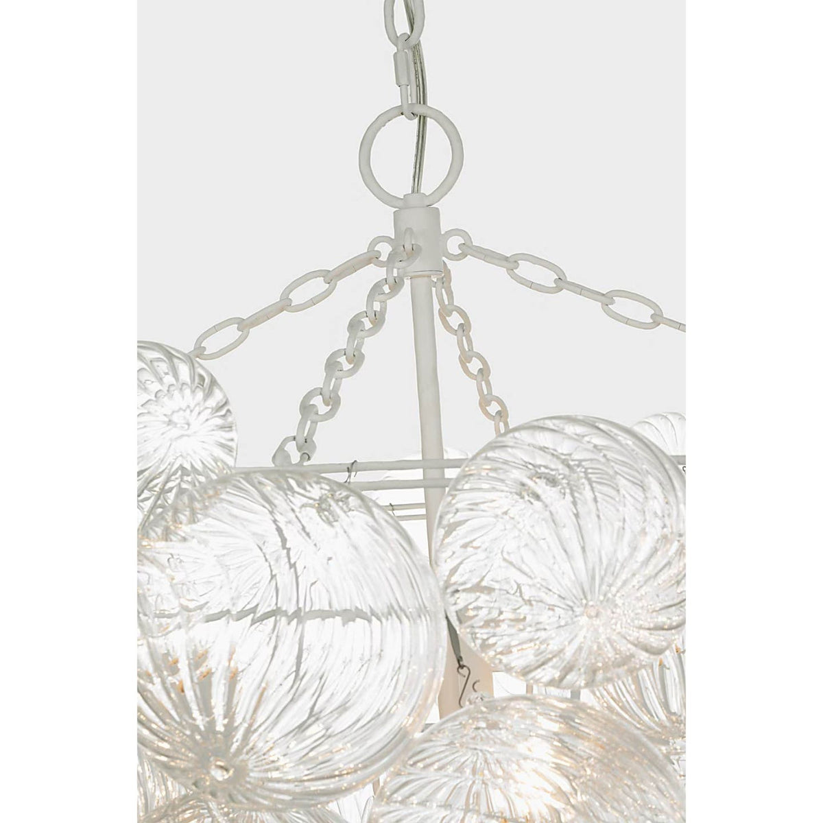 Julie Neill Talia 46" Chandelier in Plaster White and Clear Swirled Glass W45.5" x H34"