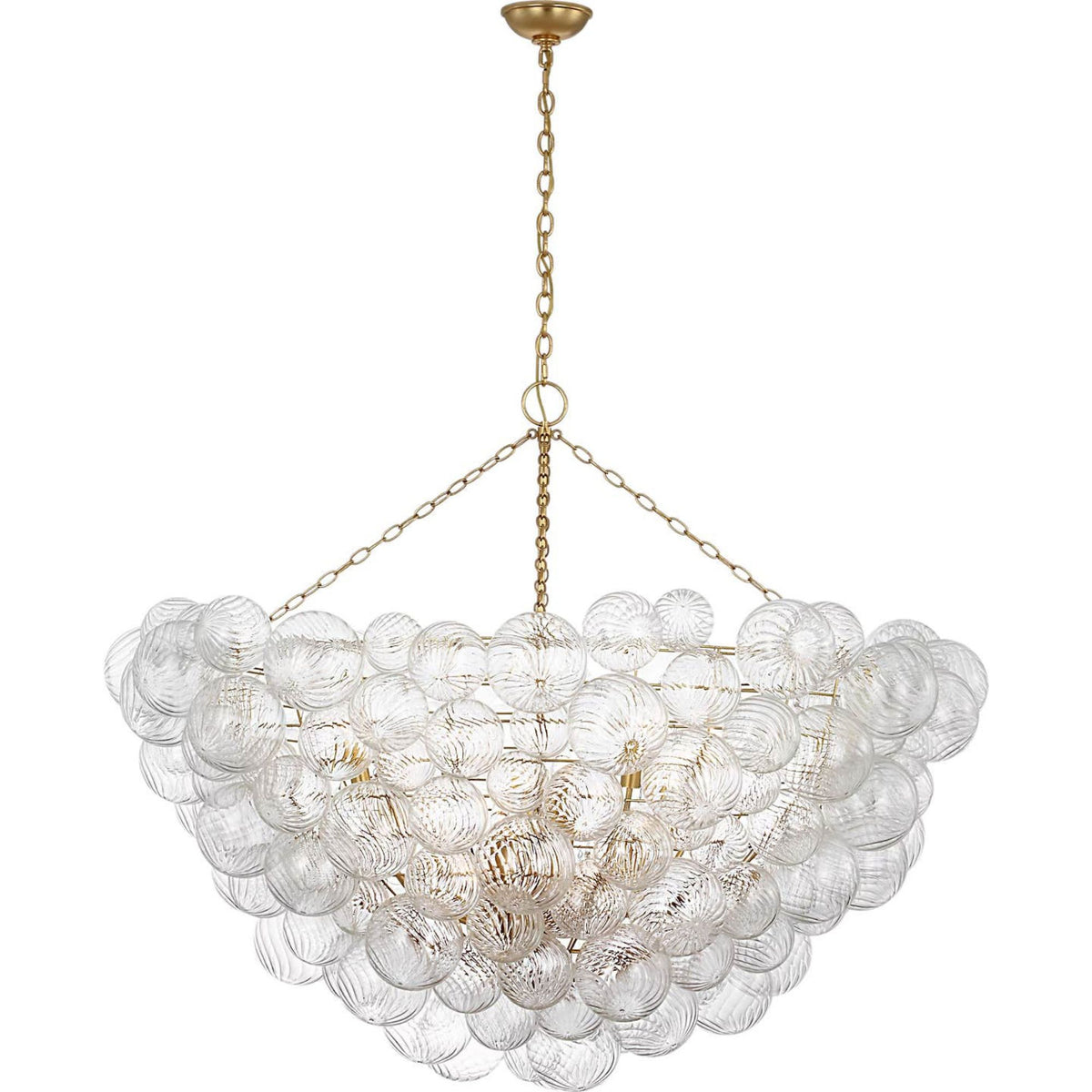 Julie Neill Talia 56" Chandelier in Gild and Clear Swirled Glass W56.25" x H44.25"