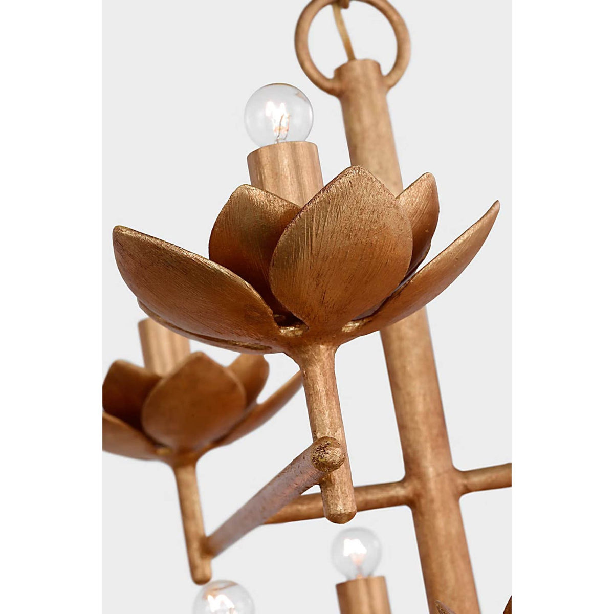 Julie Neill Clementine 48" Tiered Entry Chandelier in Antique Gold Leaf W48" x H42"