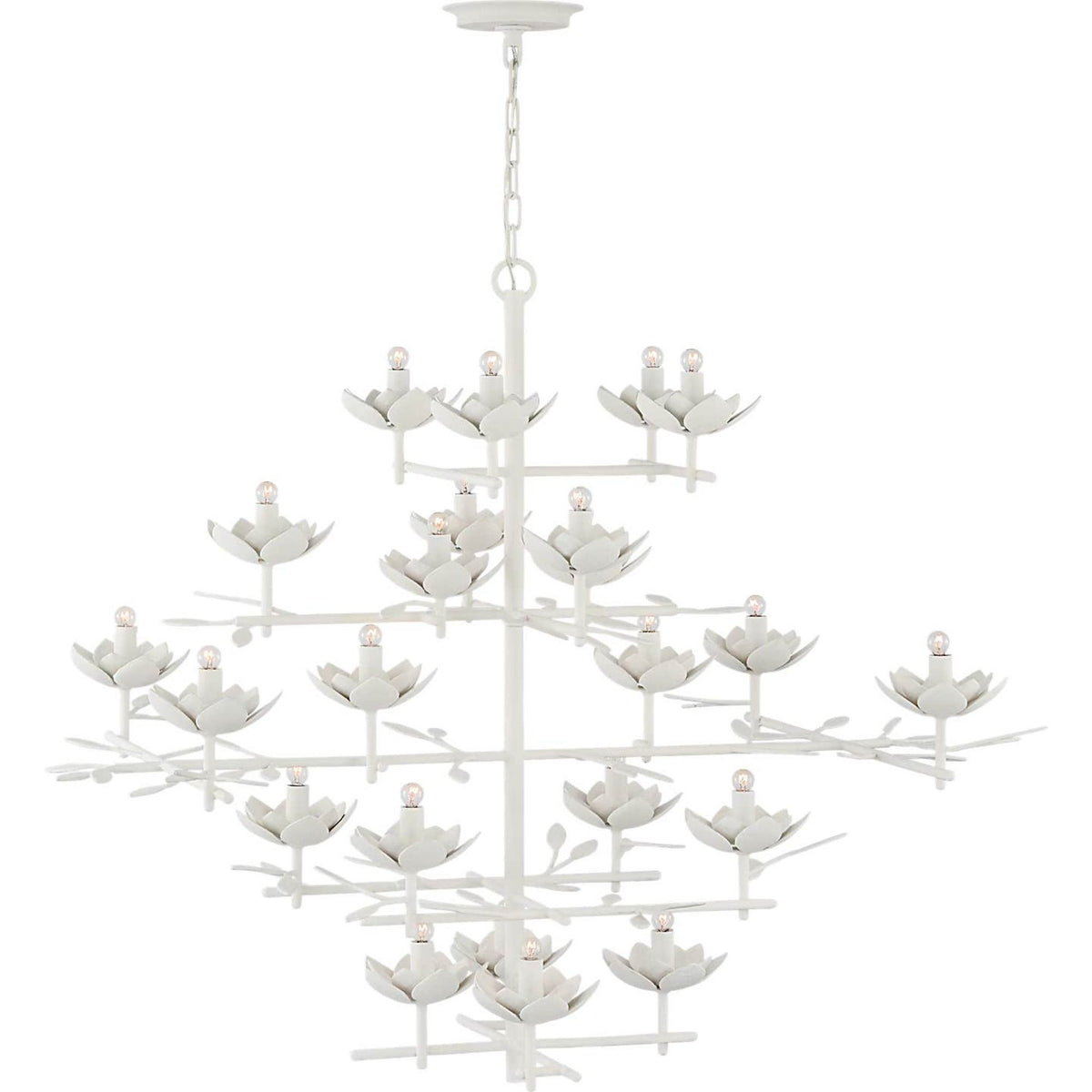 Julie Neill Clementine 48" Tiered Entry Chandelier in Plaster White W48" x H42"