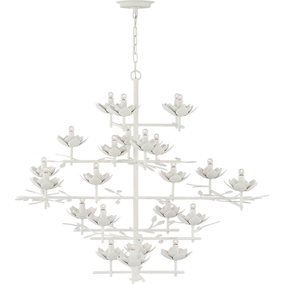 Julie Neill Clementine 48" Tiered Entry Chandelier in Plaster White W48" x H42"