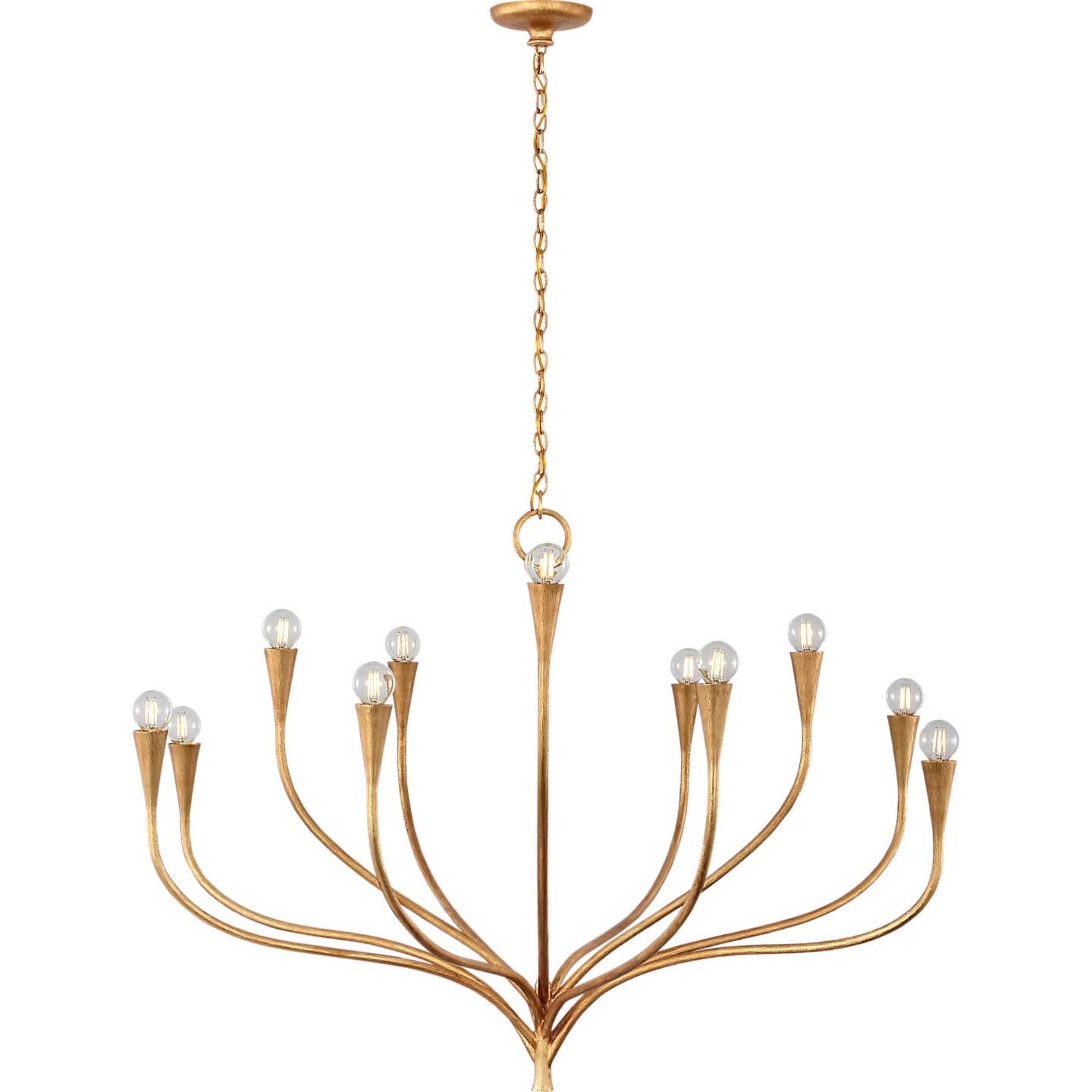 Julie Neill Marini 43" Chandelier in Antique Gold Leaf W43.25" x H29.75"