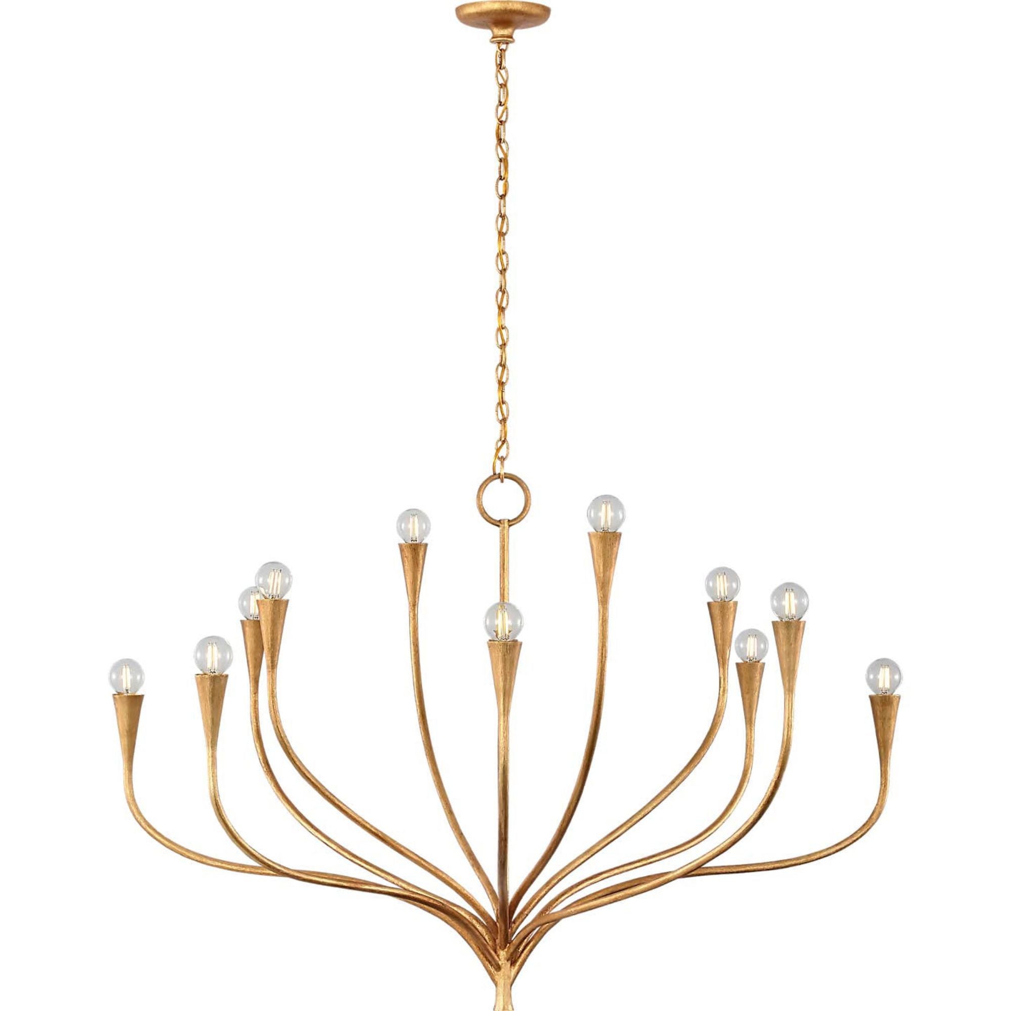 Julie Neill Marini 43" Chandelier in Antique Gold Leaf W43.25" x H29.75"