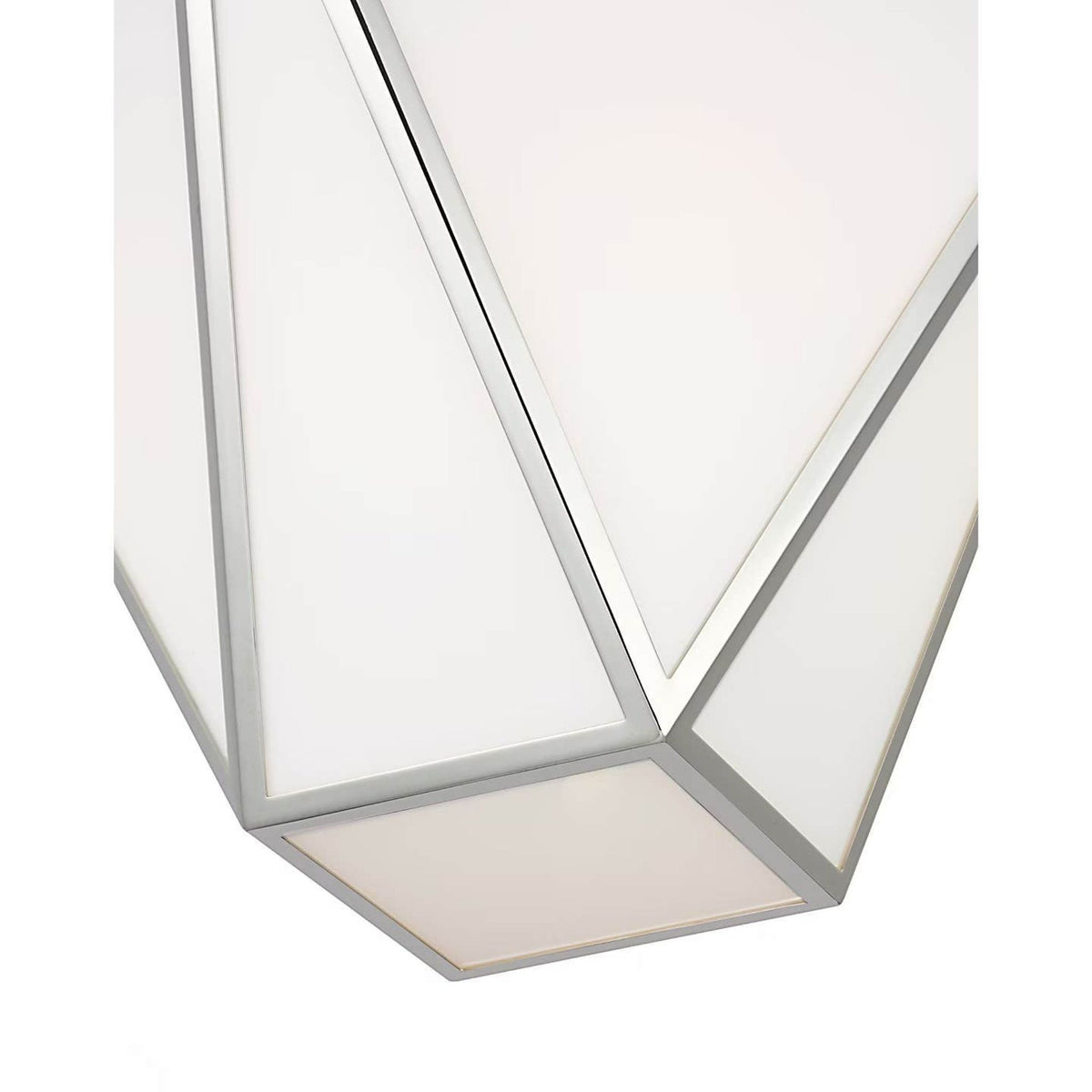 Julie Neill Lorino 17" Tapered Lantern in Polished Nickel with White Glass W17"
