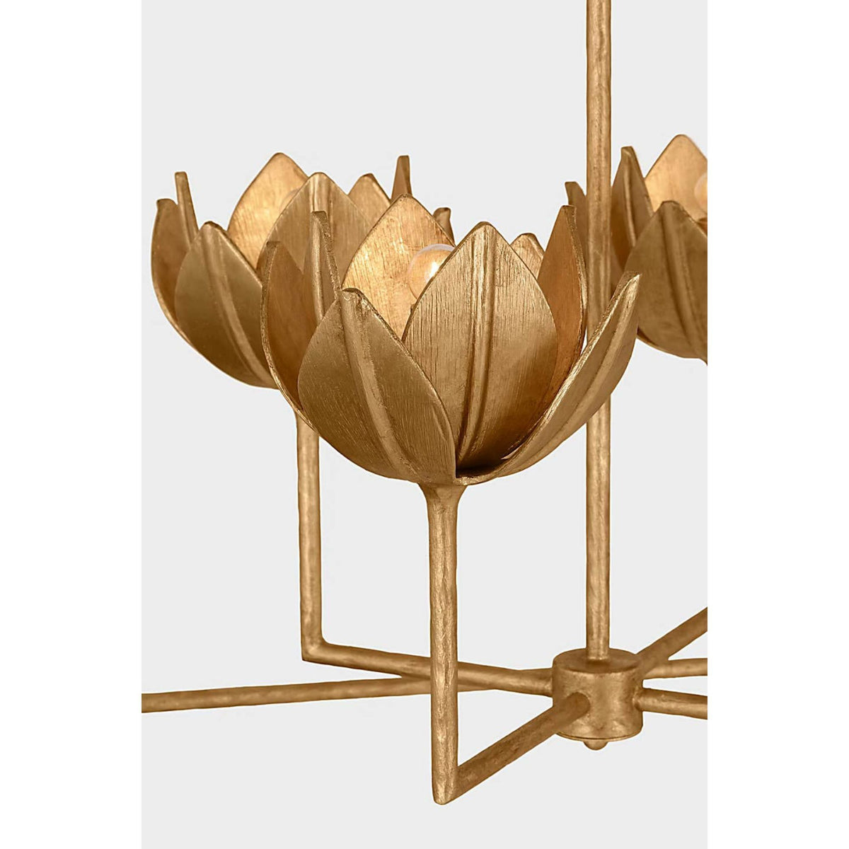 Julie Neill Alberto Large Open Cage Lantern in Antique Gold Leaf W24" x H39"