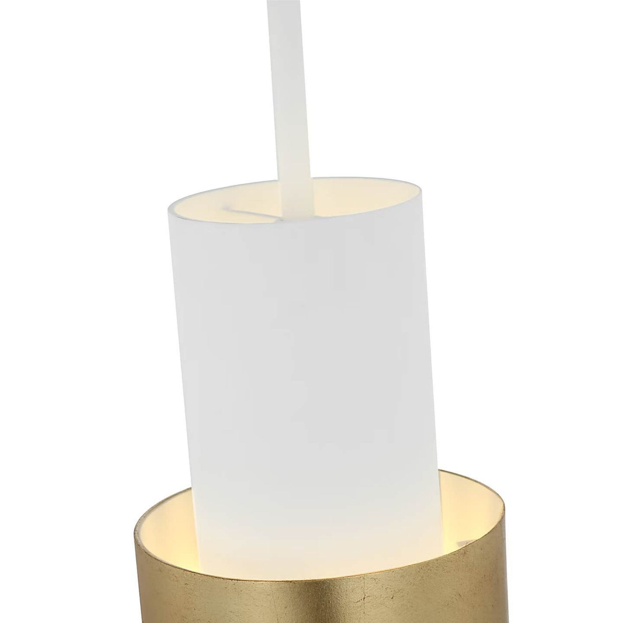 Julie Neill Chalmette 6" Layered Pendant in Plaster White and Gild W6"