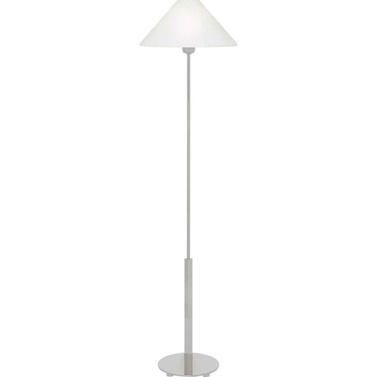J. Randall Powers Hackney Floor Lamp in Polished Nickel with Linen Shade W14" x H52.25"