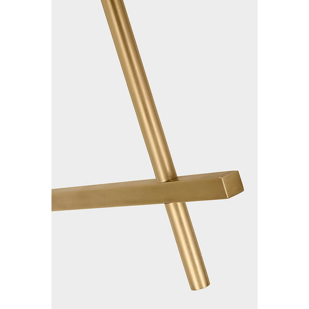 J. Randall Powers Hackney Cordless Bridge Arm Floor Lamp in Hand-Rubbed Antique Brass with Linen Shade W11.75" x H52.5" x E17"