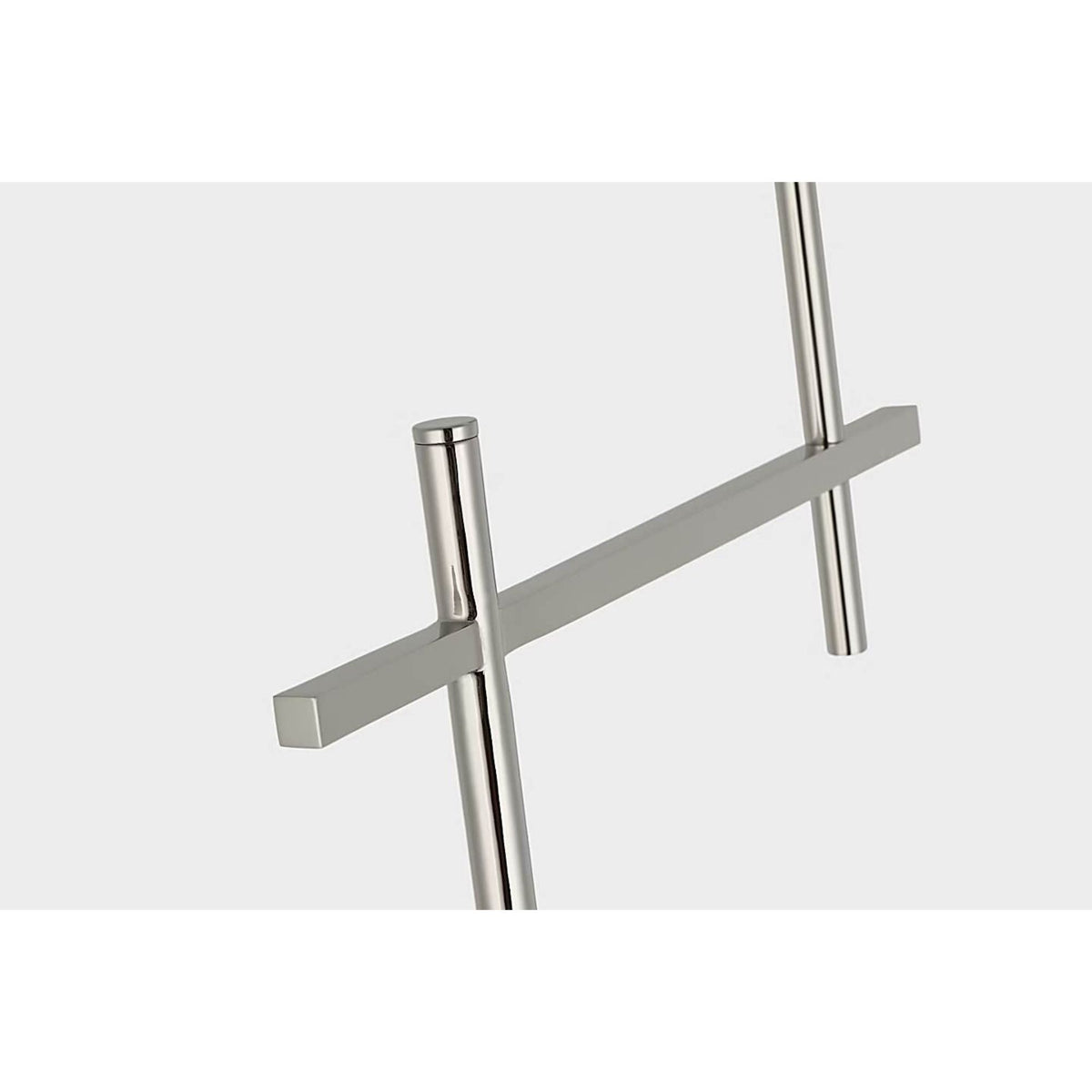 J. Randall Powers Hackney Cordless Bridge Arm Floor Lamp in Polished Nickel with Linen Shade W11.75" x H52.5" x E17"