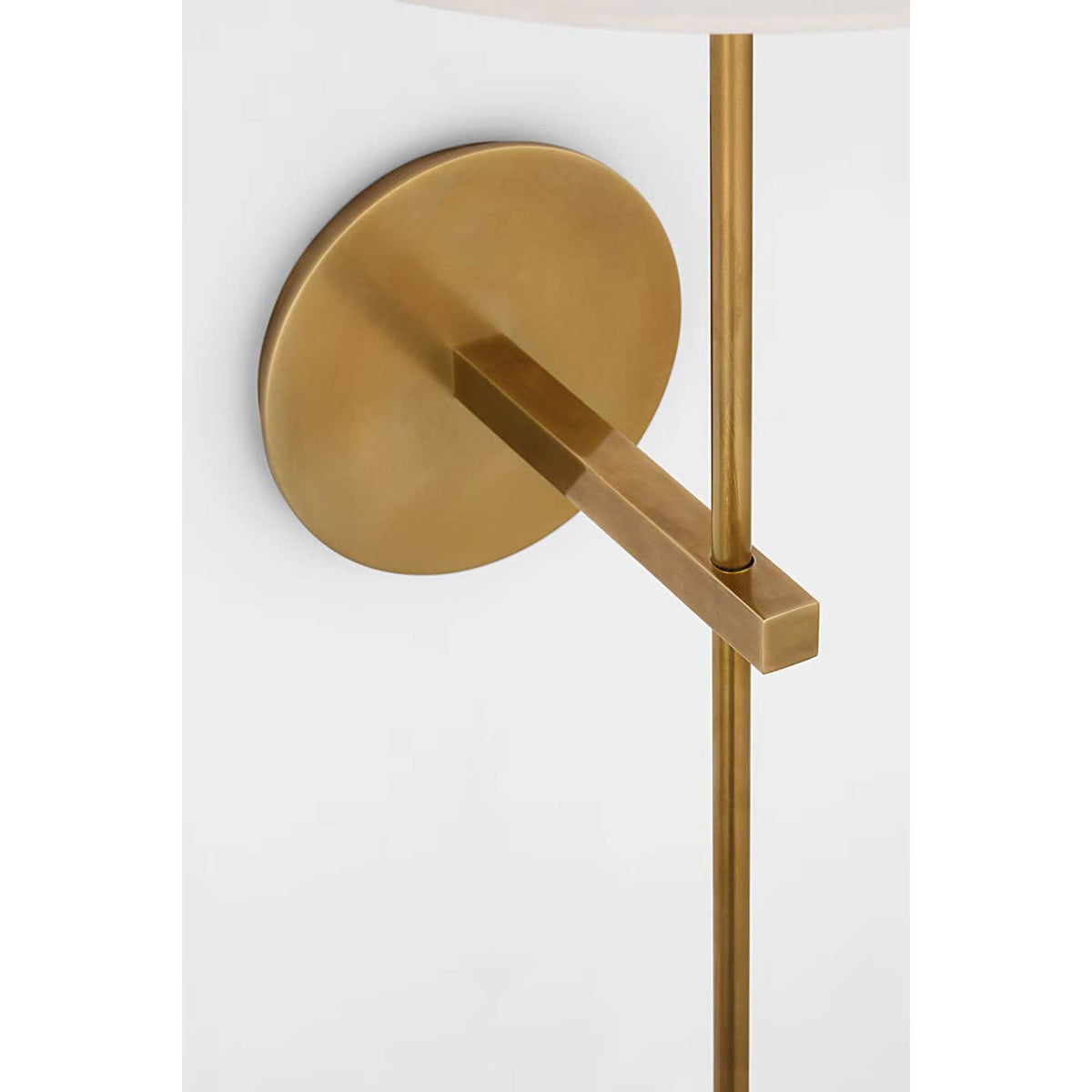 J. Randall Powers Hackney 25" Tail Sconce in Hand-Rubbed Antique Brass with Linen Shade W10.75" x H25" x E11"
