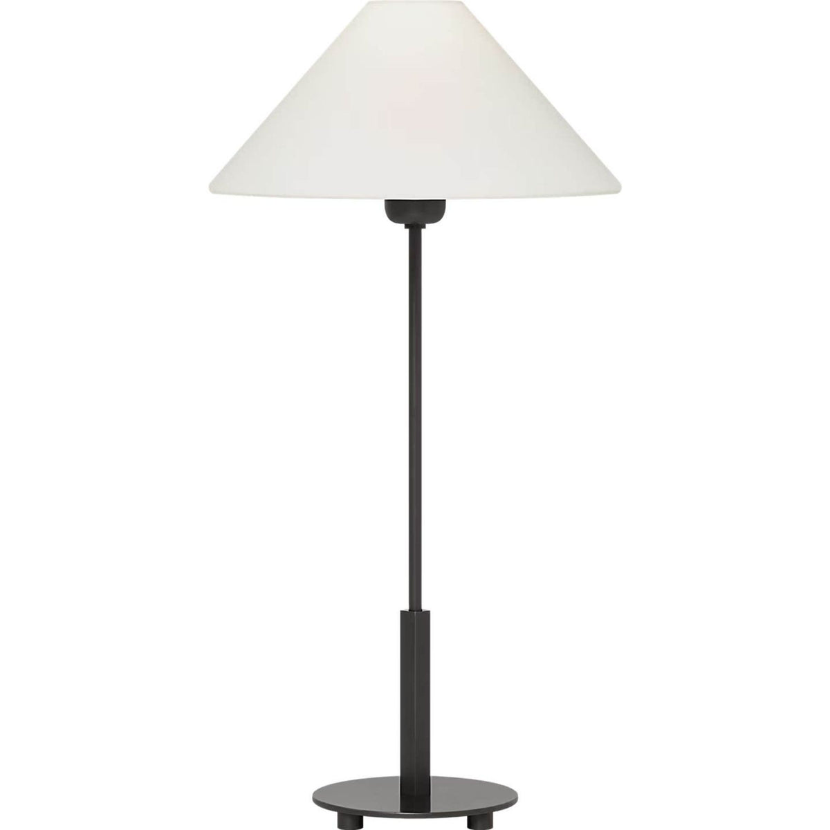 J. Randall Powers Hackney Table Lamp in Bronze with Linen Shade W11.75" x H23.75"