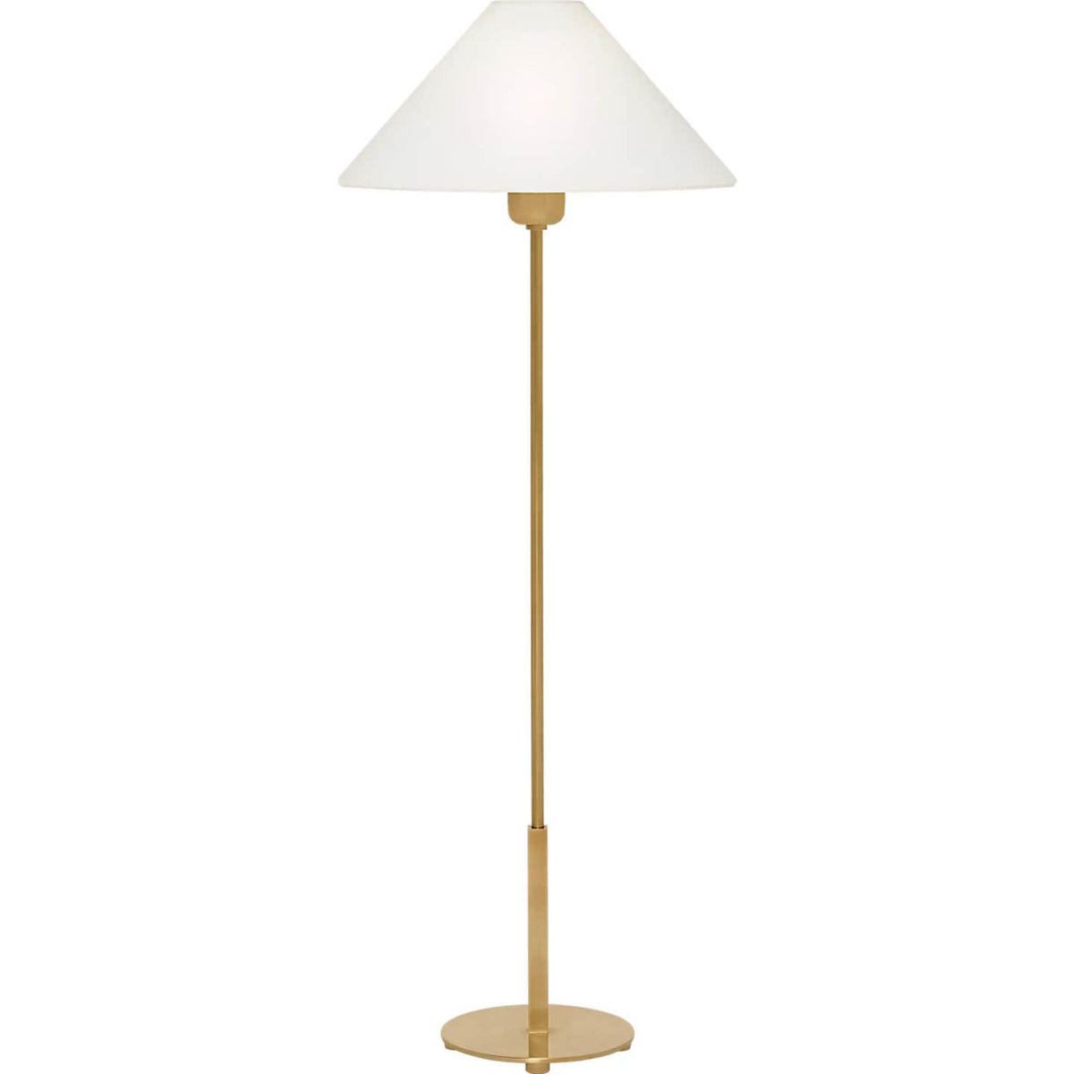 J. Randall Powers Hackney Buffet Lamp in Hand-Rubbed Antique Brass with Linen Shade W11" x H31.75"