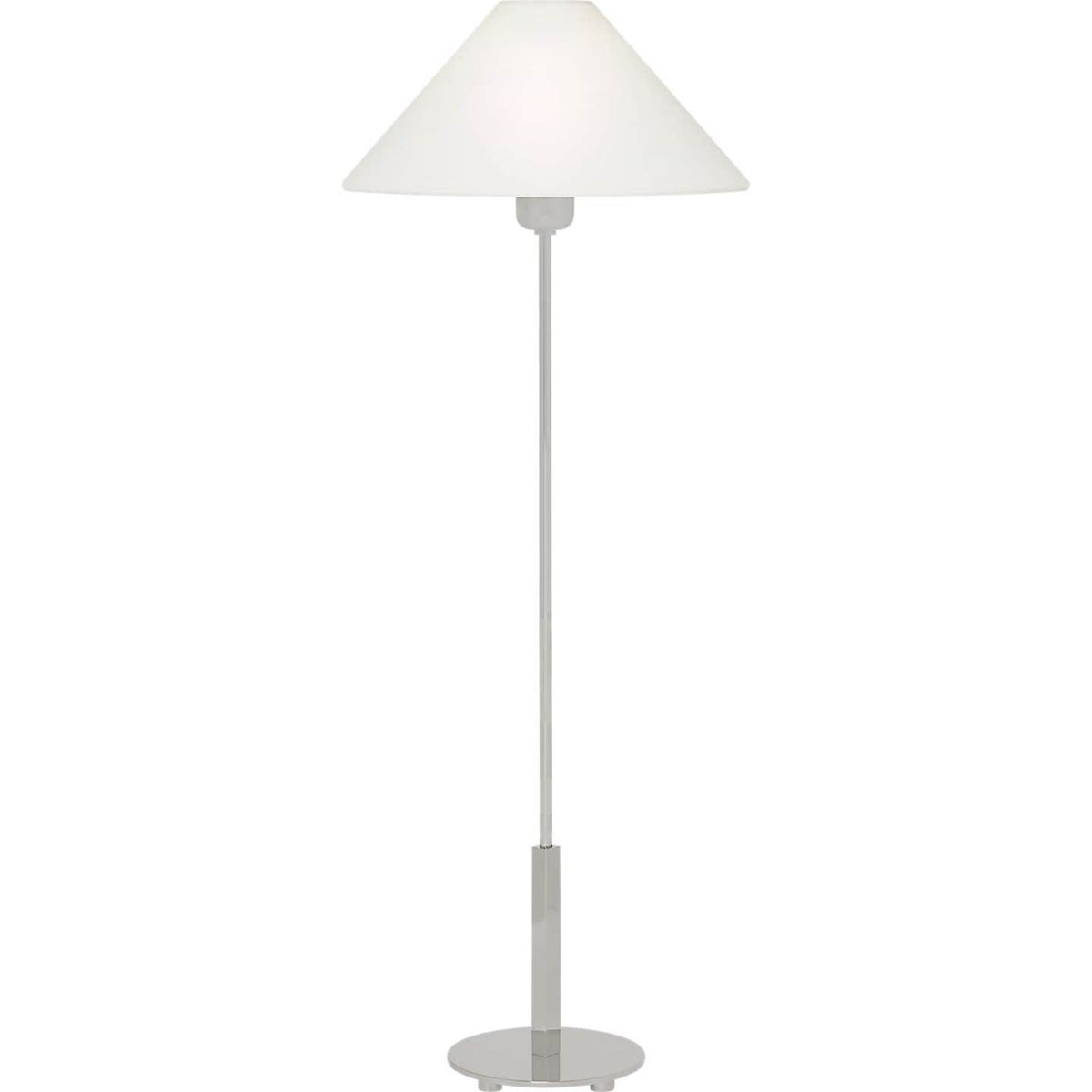J. Randall Powers Hackney Buffet Lamp in Polished Nickel with Linen Shade W11" x H31.75"