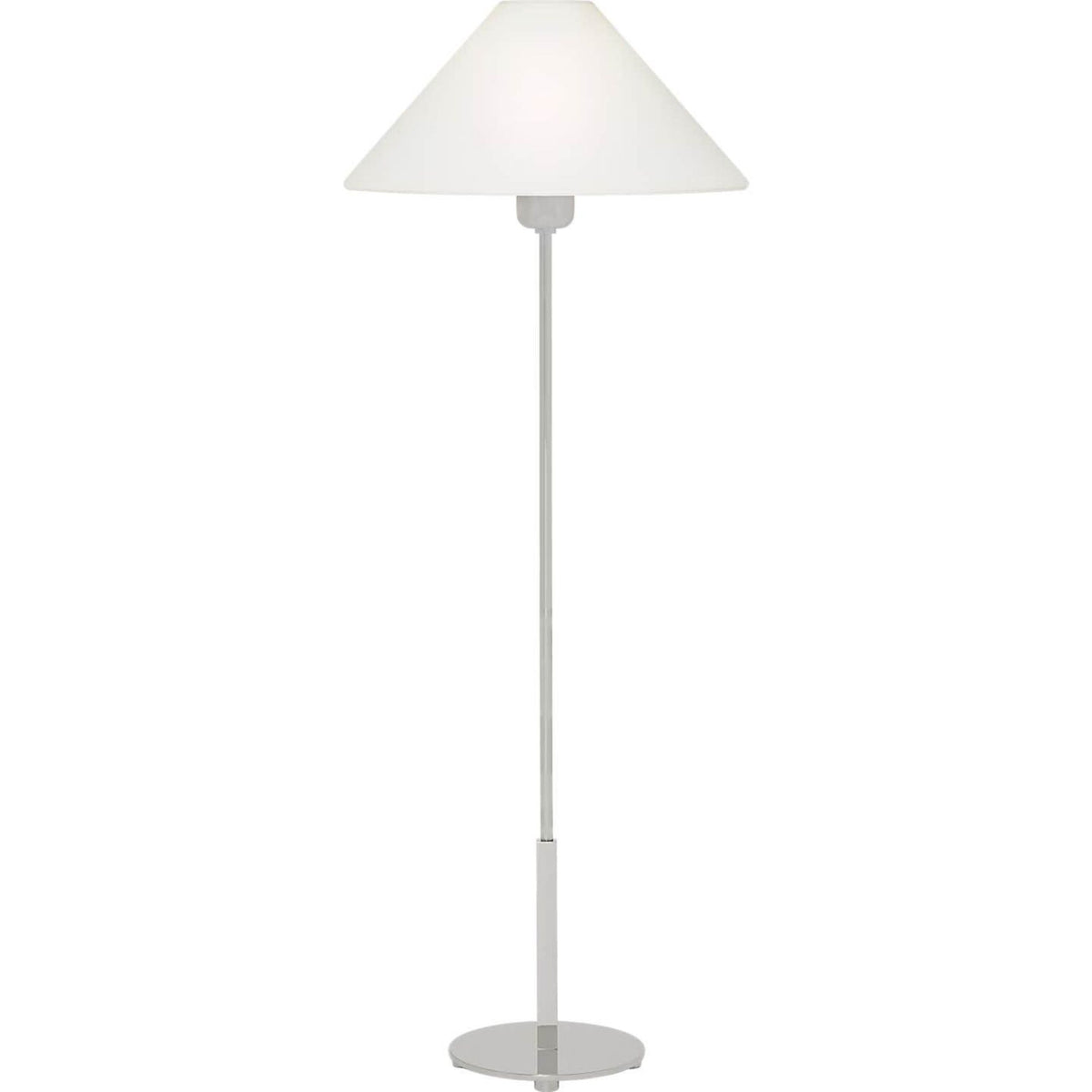 J. Randall Powers Hackney Buffet Lamp in Polished Nickel with Linen Shade W11" x H31.75"
