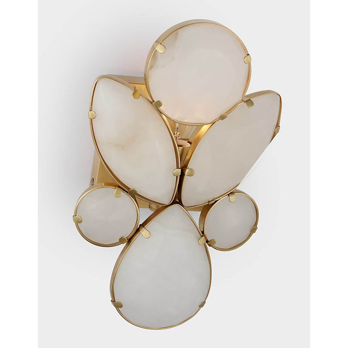 kate spade new york Lloyd Small Jeweled Sconce in Soft Brass with Alabaster W6" x H10" x E3.5"