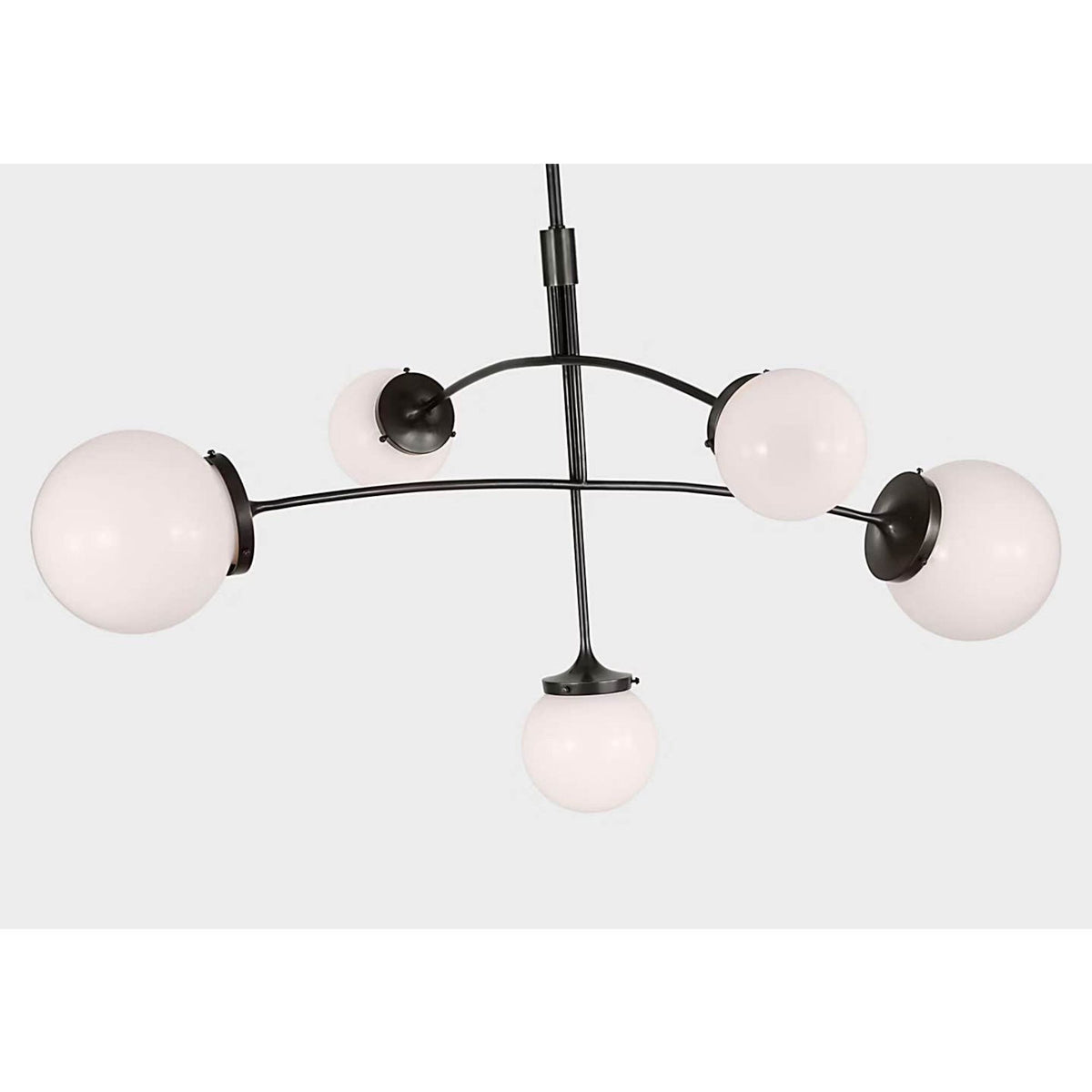 kate spade new york Prescott Medium Mobile Chandelier in Bronze with White Glass W40.75"