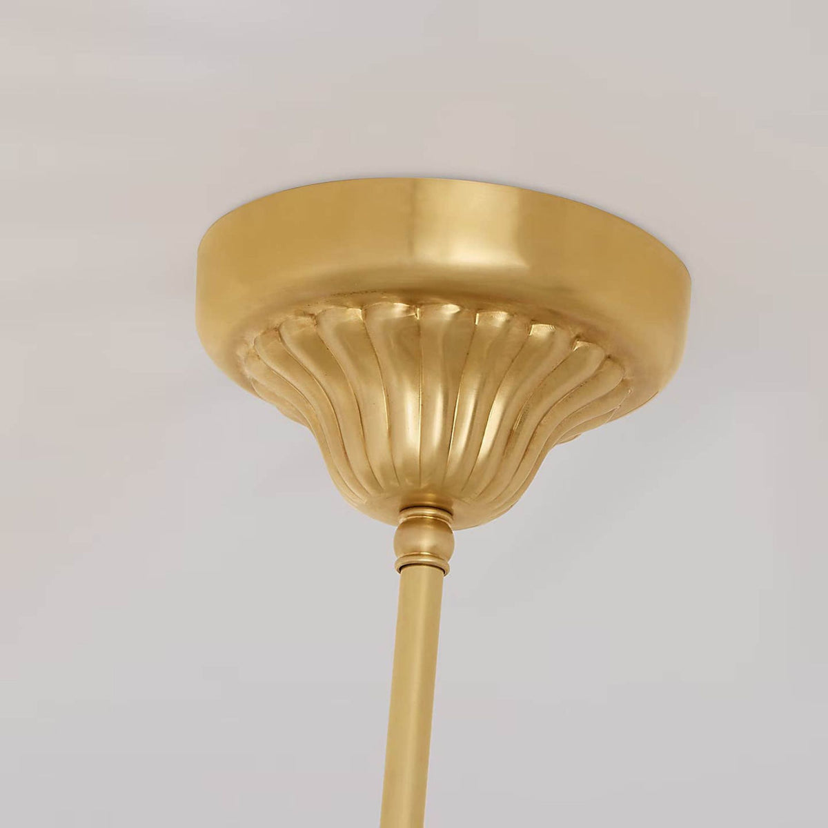Suzanne Kasler Soleil Small Semi-Flush in Hand-Rubbed Antique Brass with Frosted Glass W16" x H14"