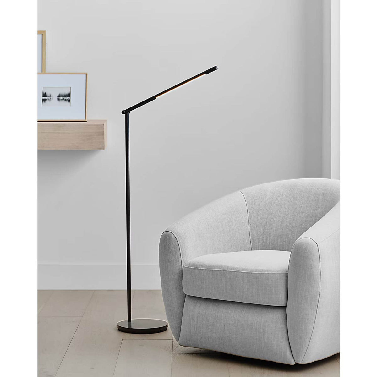 Kelly Wearstler Cona Large Articulating Floor Lamp in Bronze W10" x H42.5" - 64.5" x E17.5" - 23.75"
