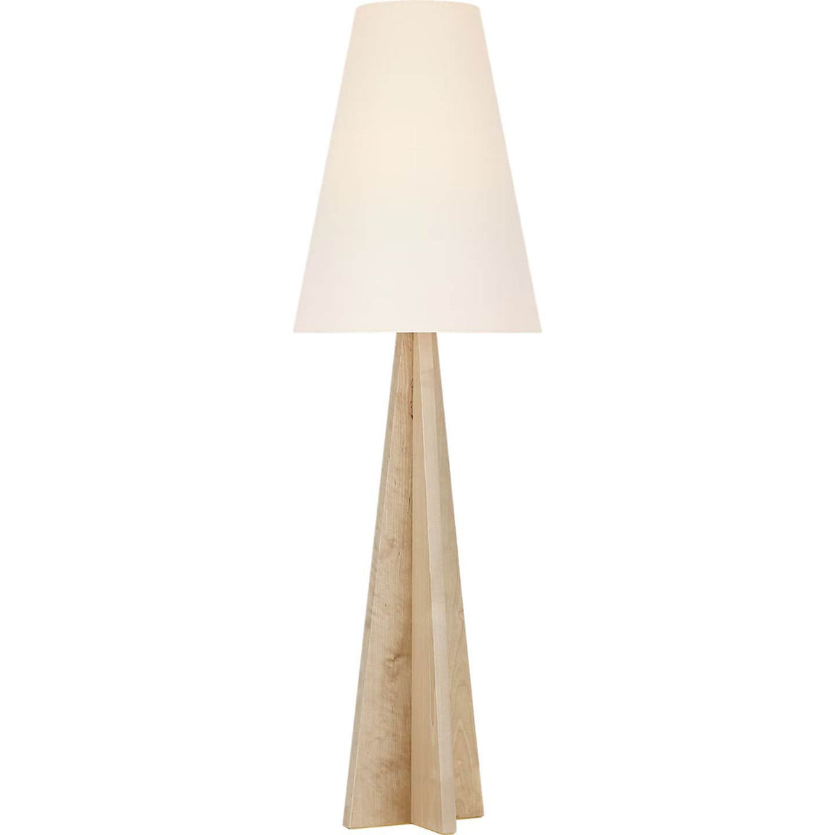 Kelly Wearstler Crue 66" Floor Lamp in Natural Maple with Linen Shade W20" x H65.5"