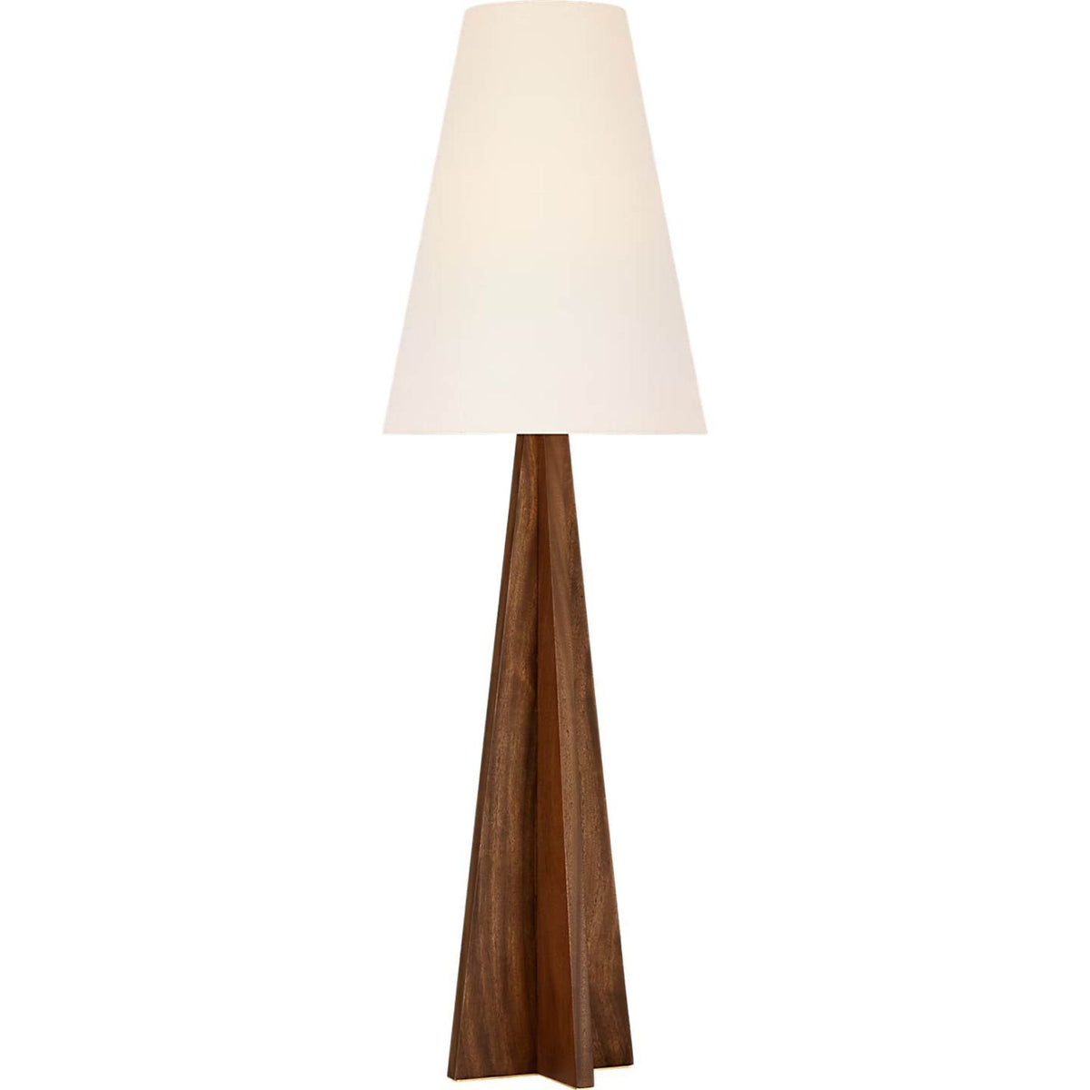 Kelly Wearstler Crue 66" Floor Lamp in Natural Walnut with Linen Shade W20" x H65.5"