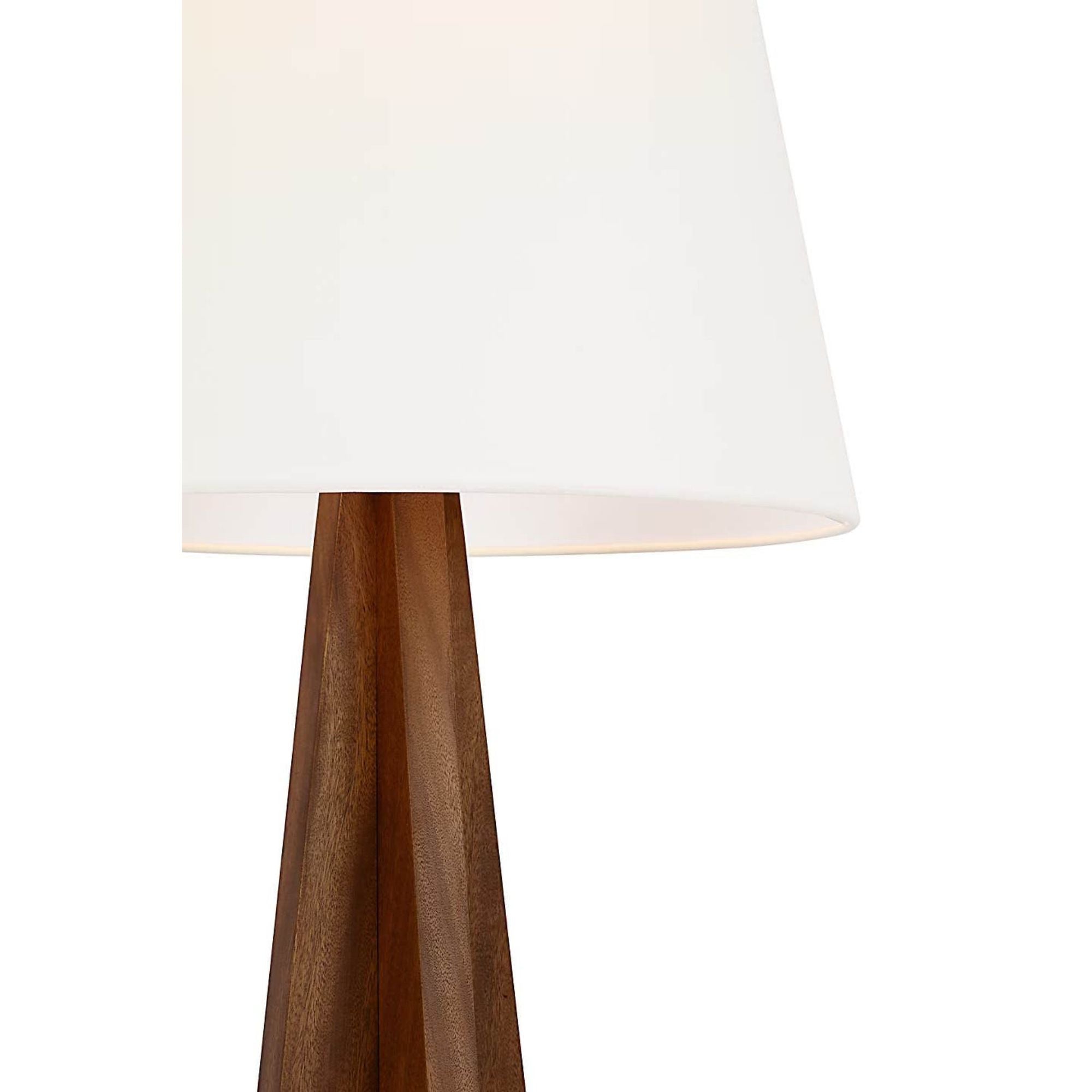 Kelly Wearstler Crue 66" Floor Lamp in Natural Walnut with Linen Shade W20" x H65.5"