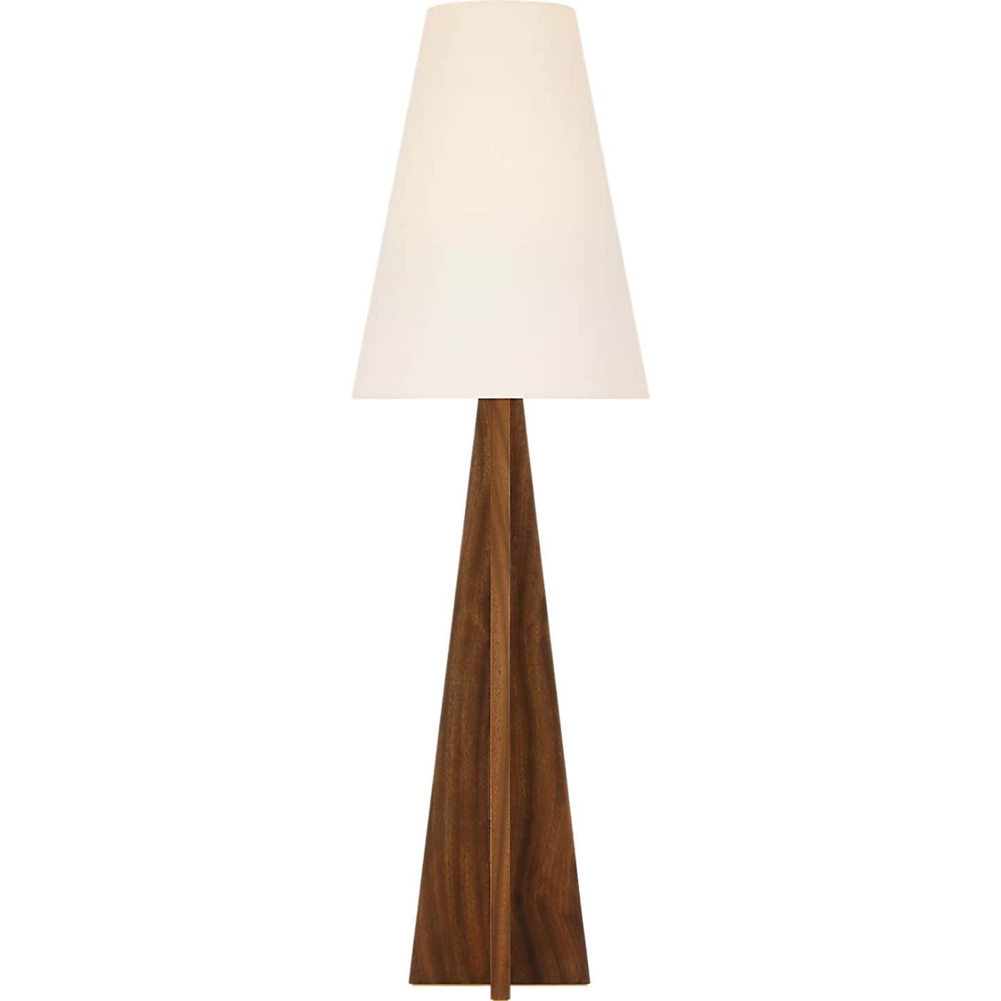 Kelly Wearstler Crue 66" Floor Lamp in Natural Walnut with Linen Shade W20" x H65.5"