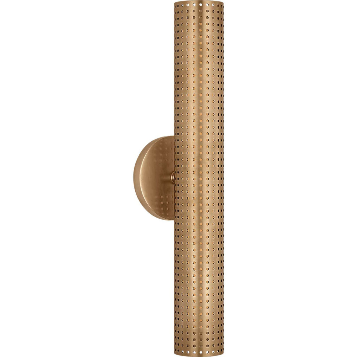 Kelly Wearstler Precision 18" Bullet Sconce in Antique-Burnished Brass with White Glass W4.5" x H18" x E4"