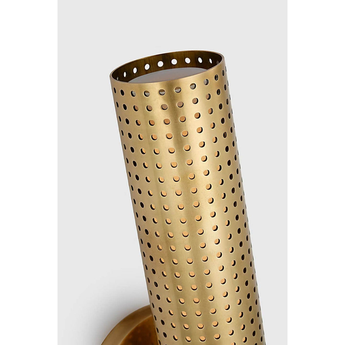 Kelly Wearstler Precision 18" Bullet Sconce in Antique-Burnished Brass with White Glass W4.5" x H18" x E4"