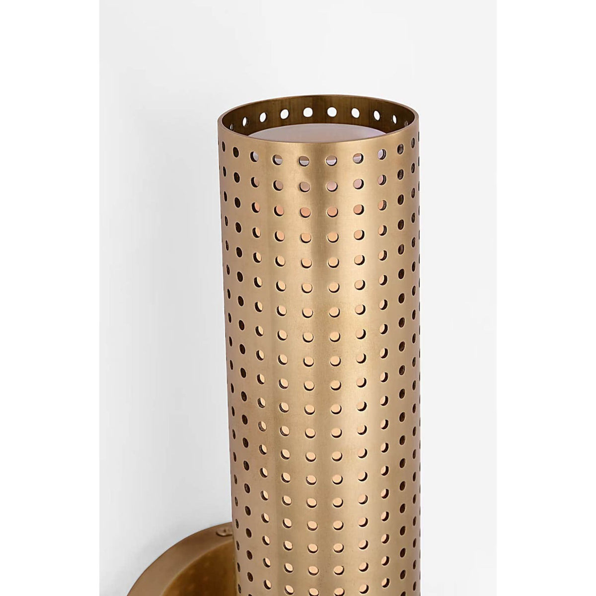 Kelly Wearstler Precision 18" Bullet Sconce in Antique-Burnished Brass with White Glass W4.5" x H18" x E4"
