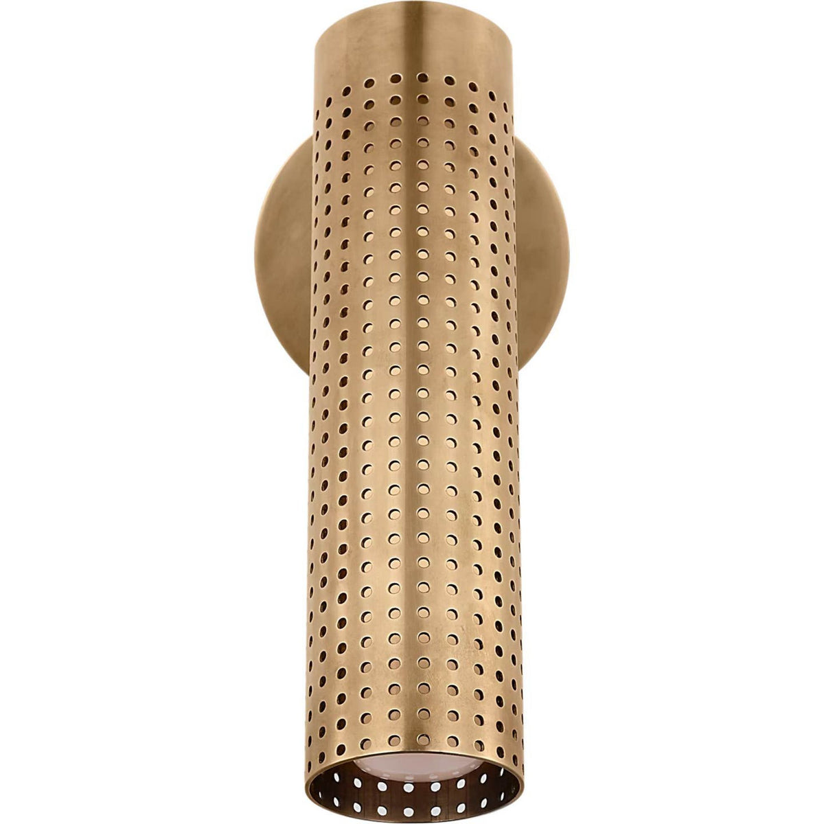Kelly Wearstler Precision 12" Articulating Sconce in Antique-Burnished Brass with White Glass W4.5" x H9" - 11.5" x E6.75" - 11.75"