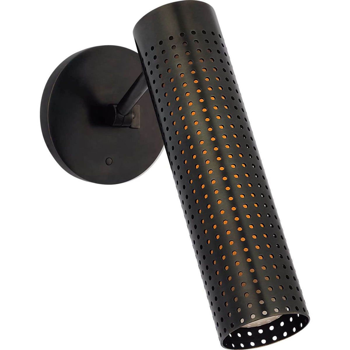 Kelly Wearstler Precision 12" Articulating Sconce in Bronze with White Glass W4.5" x H9" - 11.5" x E6.75" - 11.75"