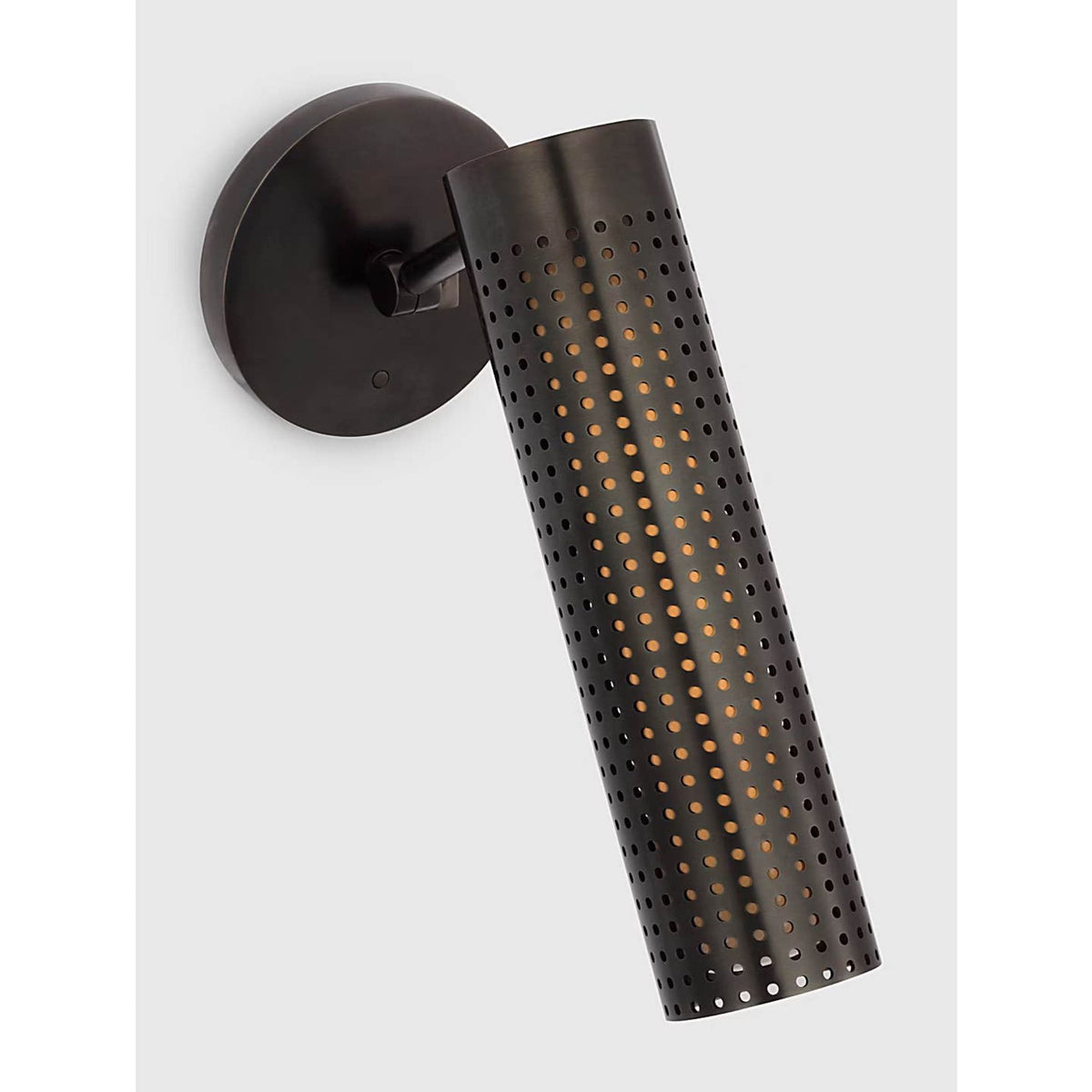 Kelly Wearstler Precision 12" Articulating Sconce in Bronze with White Glass W4.5" x H9" - 11.5" x E6.75" - 11.75"