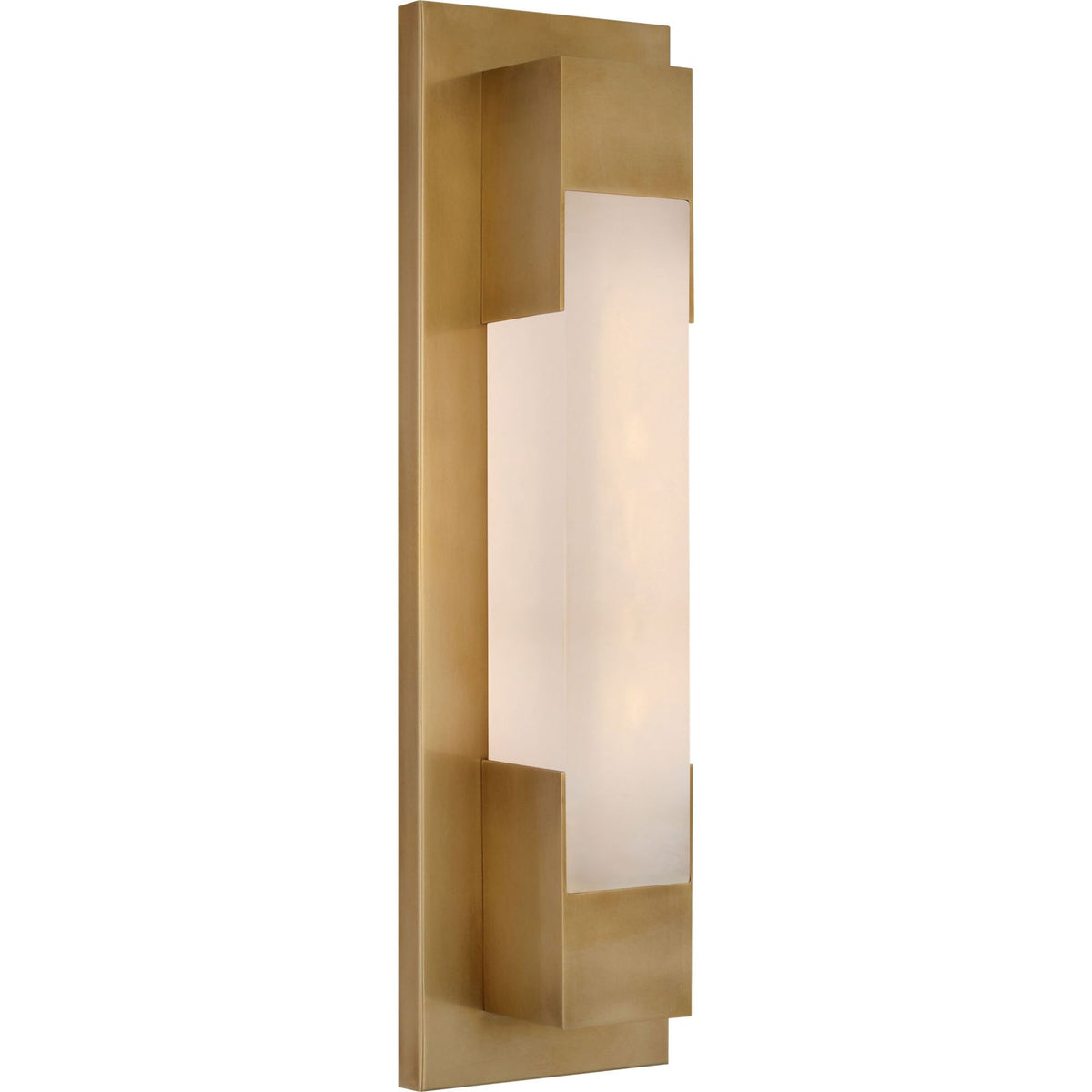 Kelly Wearstler Covet 16" Bracketed Bath Light in Antique-Burnished Brass with Alabaster W4.5" x H16.25" x E2.75"