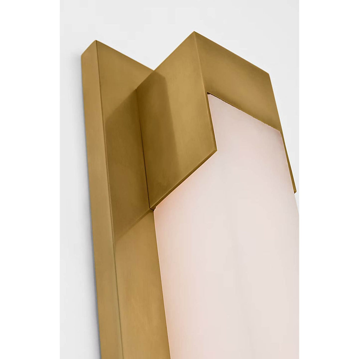 Kelly Wearstler Covet 16" Bracketed Bath Light in Antique-Burnished Brass with Alabaster W4.5" x H16.25" x E2.75"