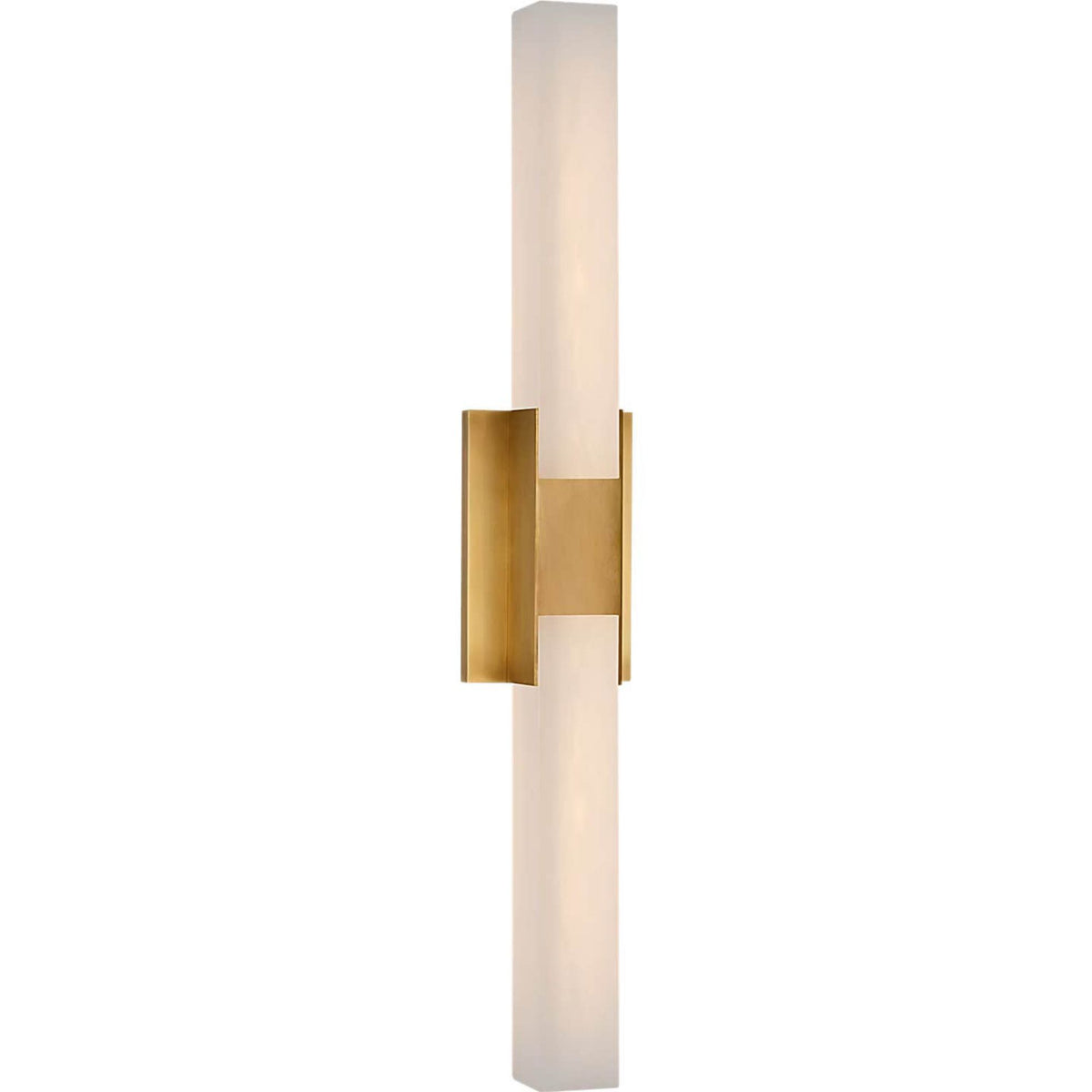 Kelly Wearstler Covet 28" Double Bath Light in Antique-Burnished Brass with Alabaster W4.5" x H27.5" x E2.75"