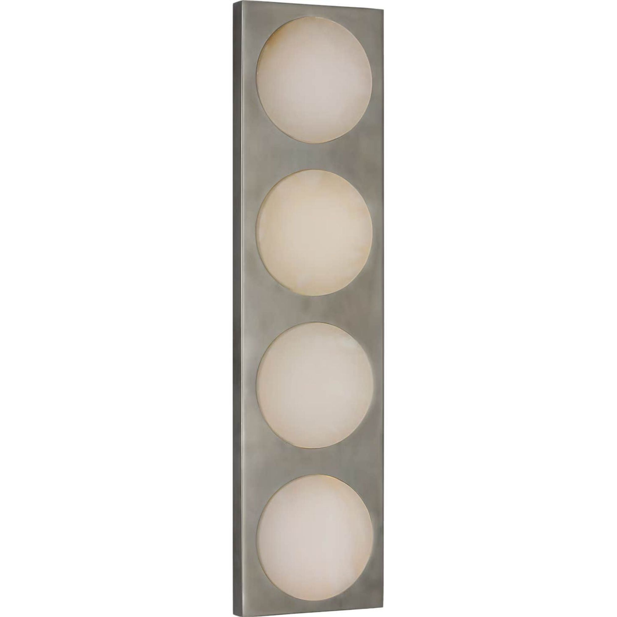 Kelly Wearstler Dichotomy 18" 4 Light Sconce in Pewter with Alabaster W4.5" x H18" x E0.75"