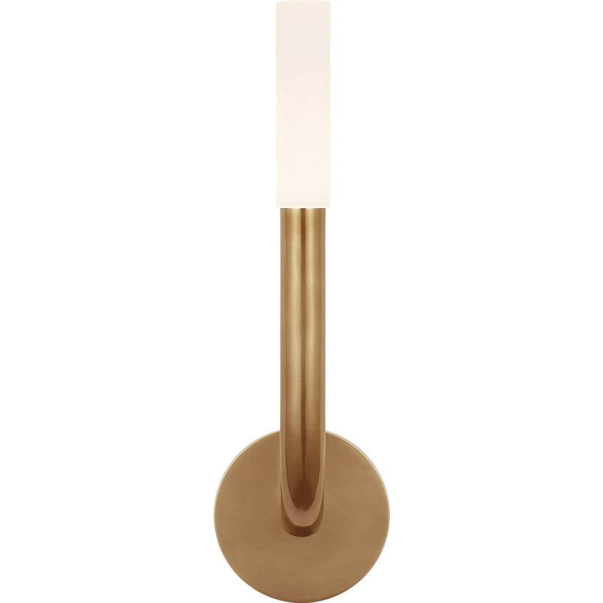 Kelly Wearstler Rousseau 15" Single Sconce in Antique-Burnished Brass with Etched Crystal W4.5" x H15.25" x E3.75"