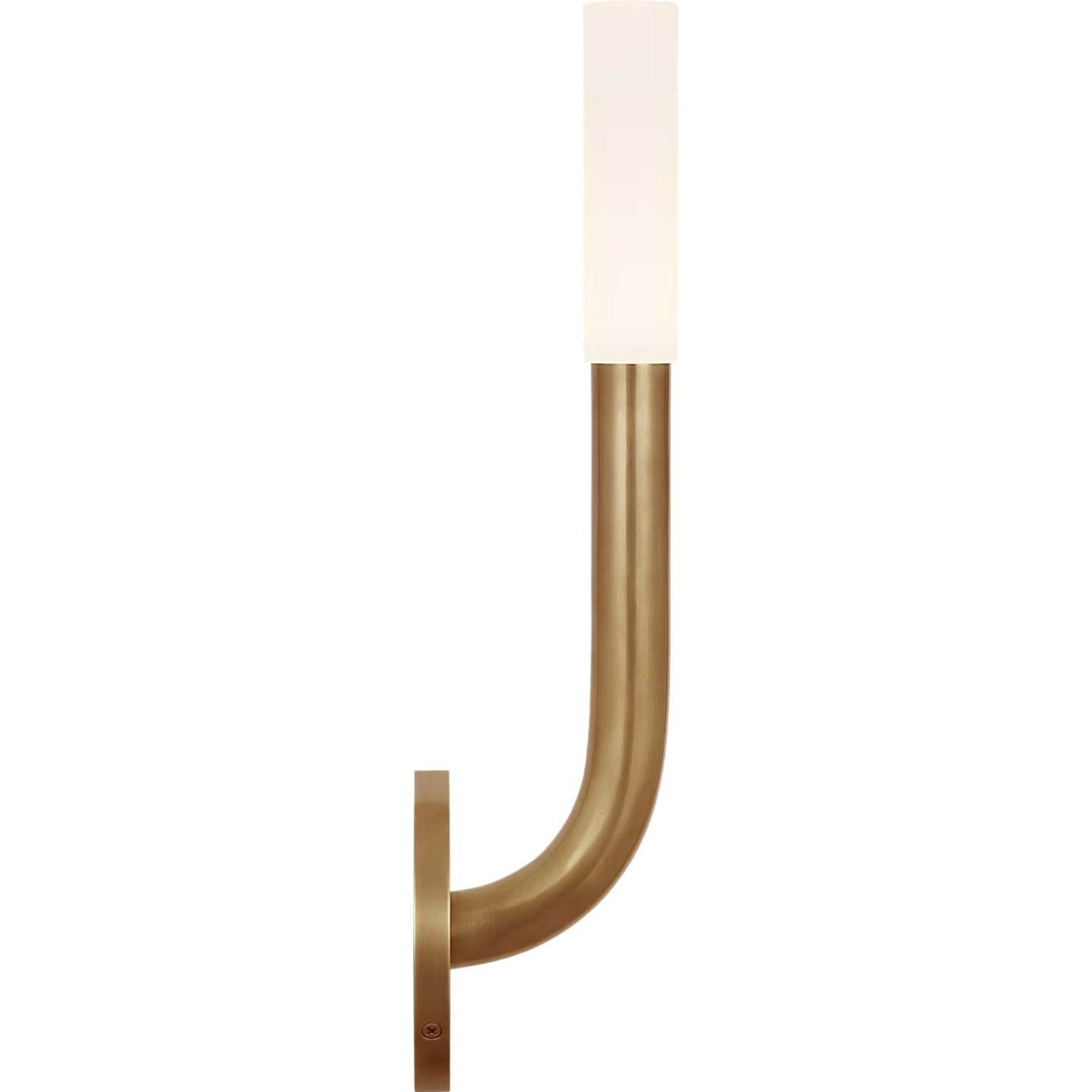 Kelly Wearstler Rousseau 15" Single Sconce in Antique-Burnished Brass with Etched Crystal W4.5" x H15.25" x E3.75"